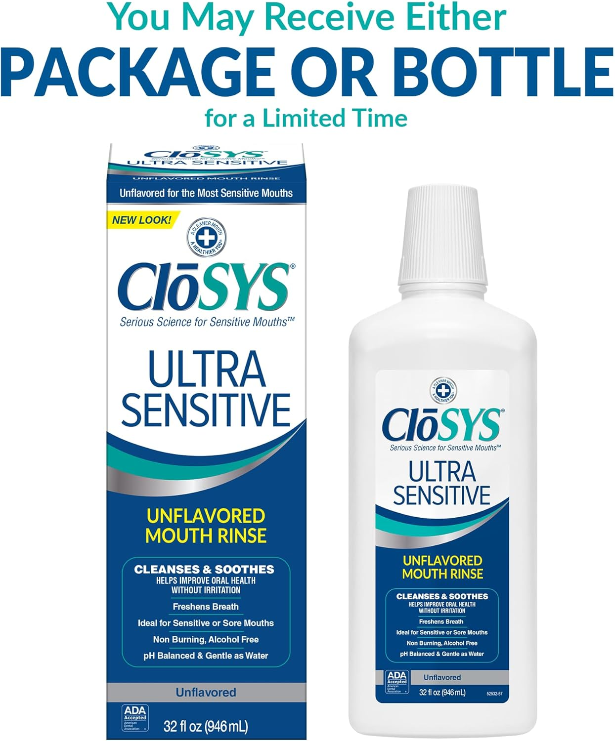 Closys Original Unflavored Mouthwash, Alcohol Free, 32 Ounce image number 1