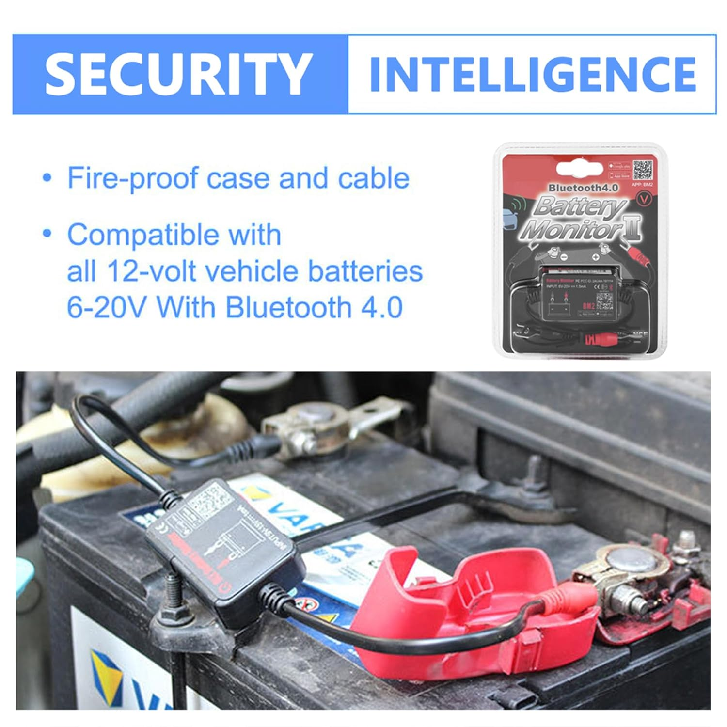 Car Battery Tester Bluetooth Car Battery Monitor 12V 4.0 BM2 Car Battery Tester image number 6