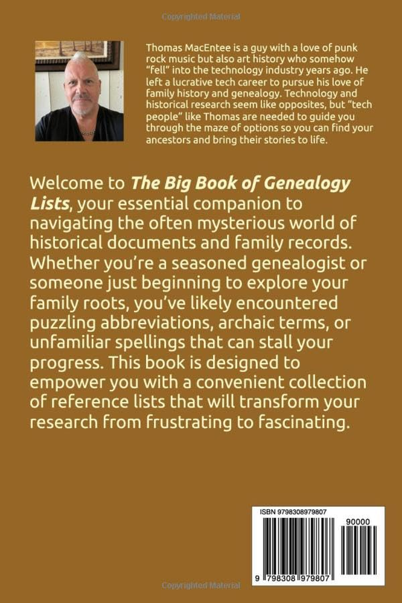 The Big Book of Genealogy Lists