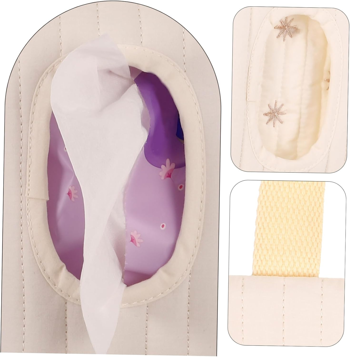 MERRYHAPY Refillable Baby Wipes Container and Hanging Stroller Organizer Embroidered Stars, Portable Travel Wipe Holder Case for Diaper Bags and Outdoor Use image number 5