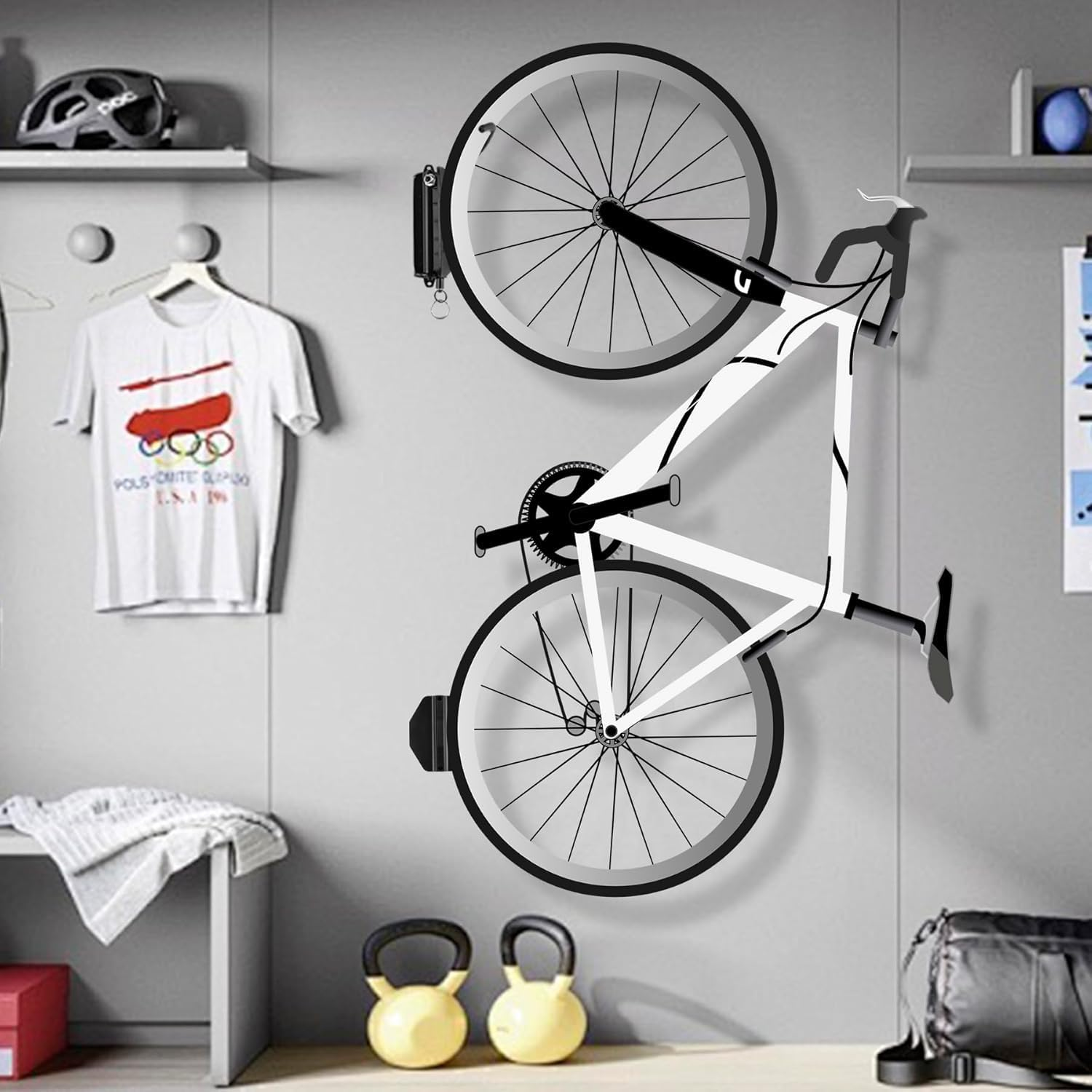 Lyfengdeam Swivel Bike Wall Mount &ndash; Vertical Bike Rack &ndash; Garage Bike Hook &ndash; Bike Storage Garage &ndash; Mountain Bike, Road, E-Bike Bike Bike Hook &ndash; Garage Bike Hook（1Pcs） image number 5