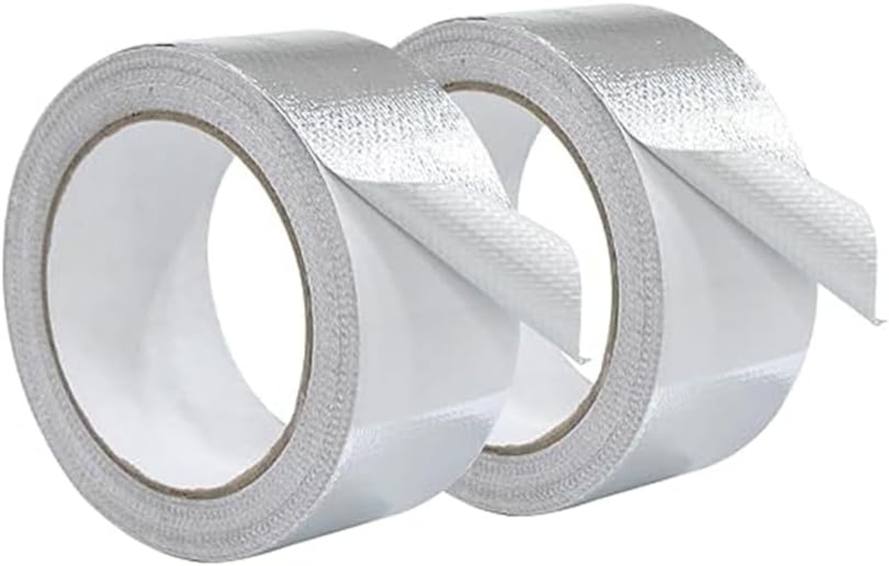 Premium Heat Shield Tape 2 Roll, Thick Aluminum Foil Adhesive for Reflective Insulation, Heat Resistant Fiberglass Exhaust Duct Tape,For Sealing Dryer Vent image number 5