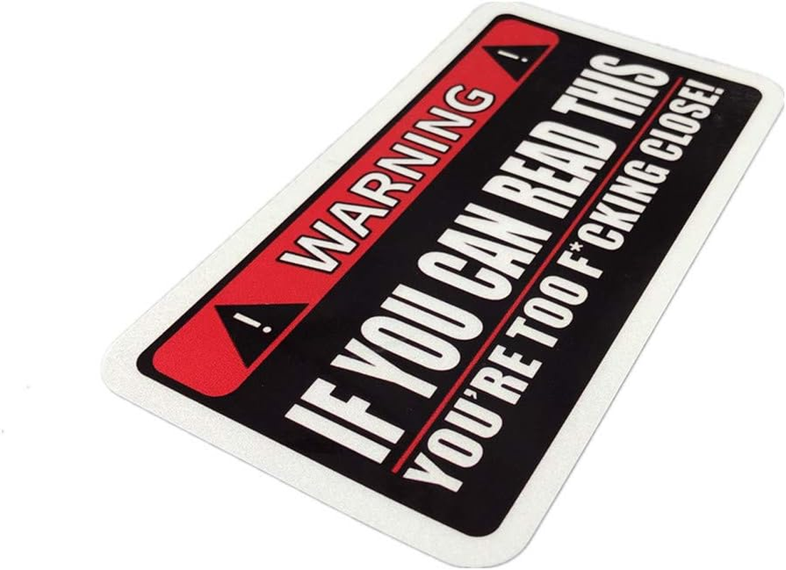 Horayten 2X Car Styling Vinyl Decal Warning If You Can Read This Too Close Safety Drive Keep Distance Auto Window Tail Sticker 140X75Mm