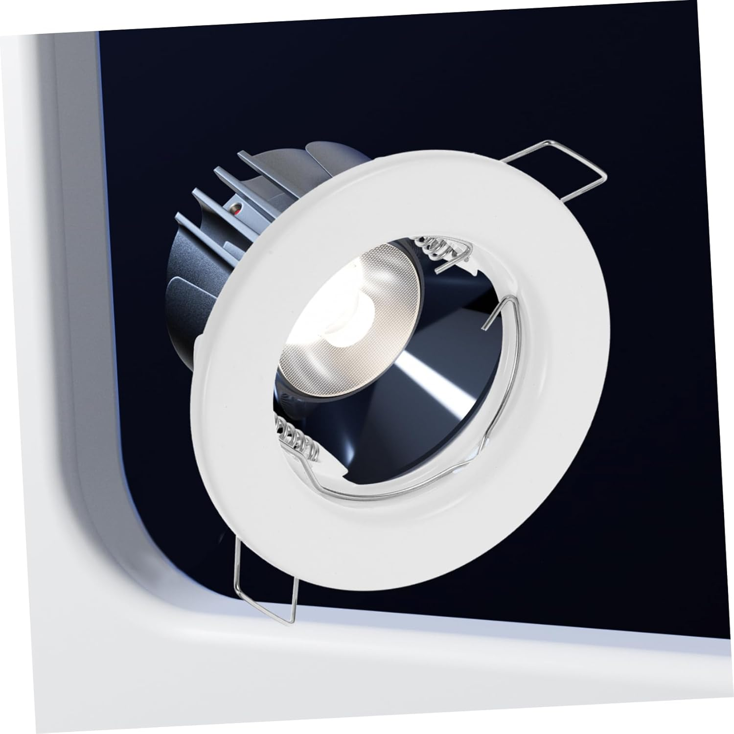 Gadpiparty 3Pcs White Metal Recessed Frame Mr16 Downlight Spotlight Trim Holder for Lighting Fixtures image number 1