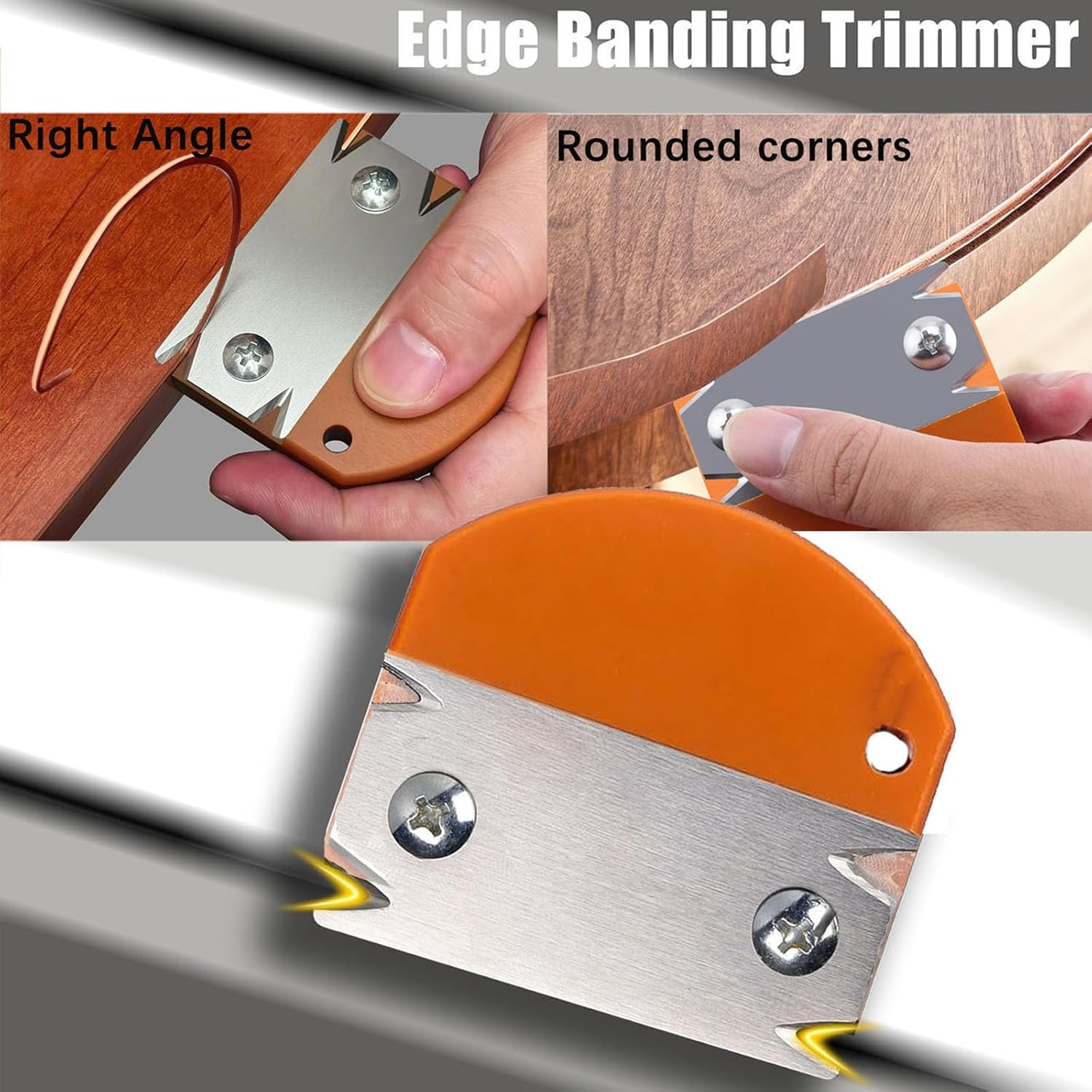 YUENTOEN Woodworking Edge Trimmer, Edge Corner Planer with 1Pcs Replacement Blades and Hanging Strap, Wood Edge Trimming Tool for Wood, PVC, ABS image number 3