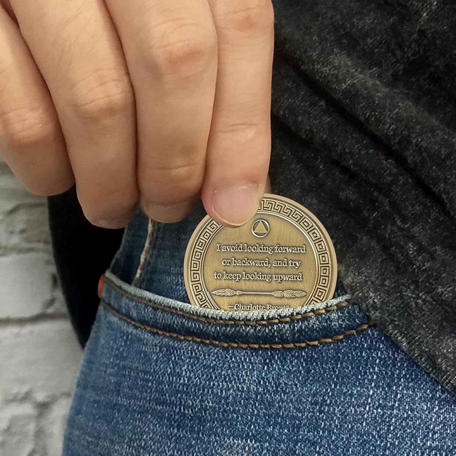 2 Year Sobriety Coin Gifts | Pathfinder Starry AA Coin - HA AA Chip Medallion with Inspirational Quote | Narcotics Alcoholics Anonymous Gifts for Anniversary Month & Year for Men & Women in Recovery image number 3