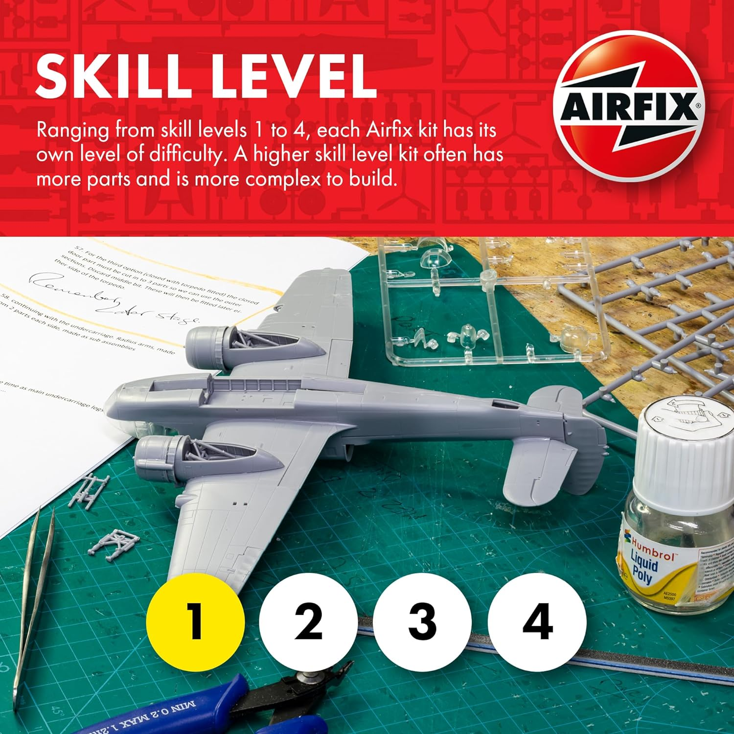 Airfix 1:72 Scale Hawker Hurricane MK.I Model Kit image number 1
