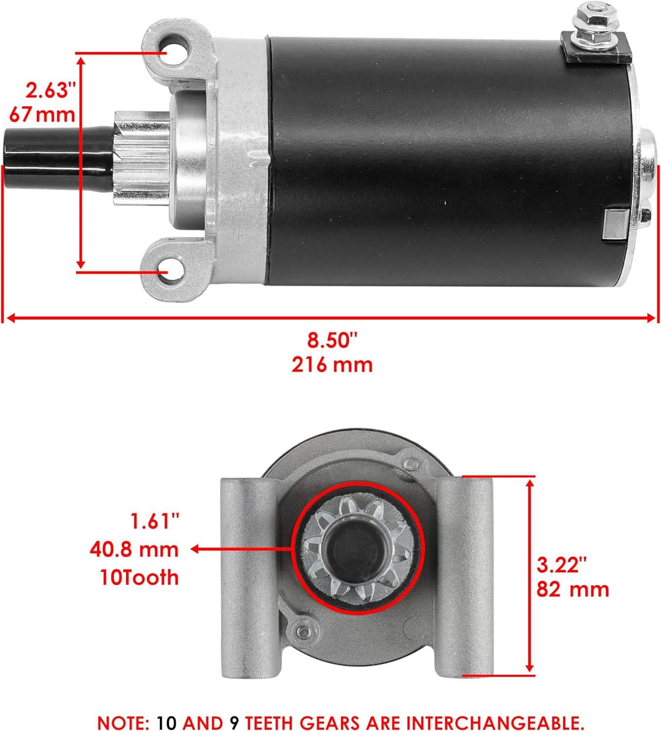 Caltric Compatible with Starter Kohler Courage Twin Sv730 Sv735 Sv740 Sv810 Sv 730 735 740 810 image number 1