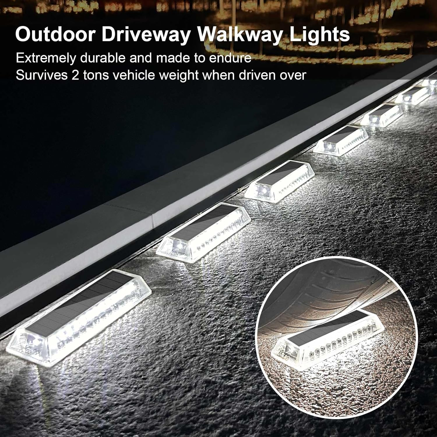 Lacasa Solar Deck Lights, Solar Light Outdoor Waterproof IP68, Solar Powered Pathway Yard Driveway Step Landscape Lights, LED Lighting 50LM for Garden Path Walkway Stair Patio, 8 Pack Cool White 6000K image number 1