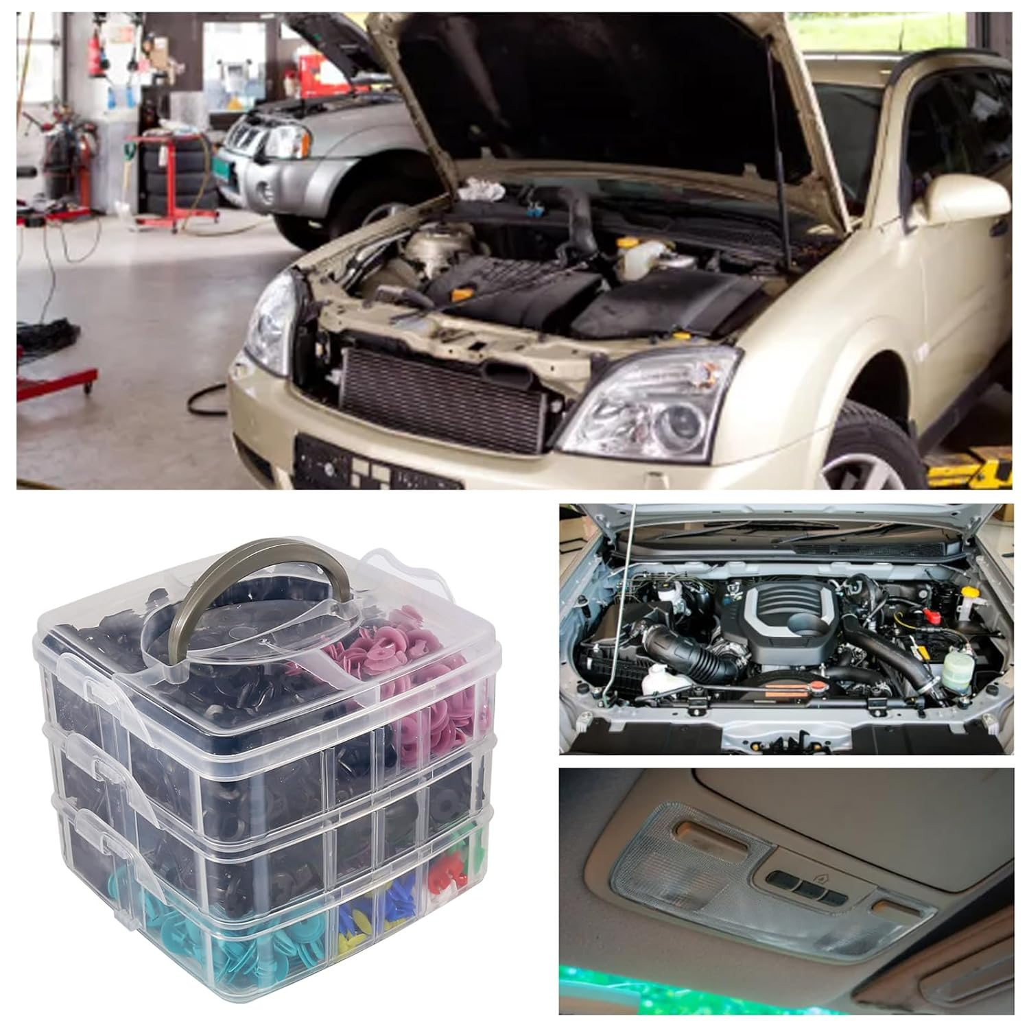 725Pcs Car Push Retainer Clips & Auto Fasteners Assortment -23 Most Popular Sizes Nylon Bumper Fender Rivets with 10 Cable Ties and Fasteners Remover for Toyota GM Ford Honda Chevy