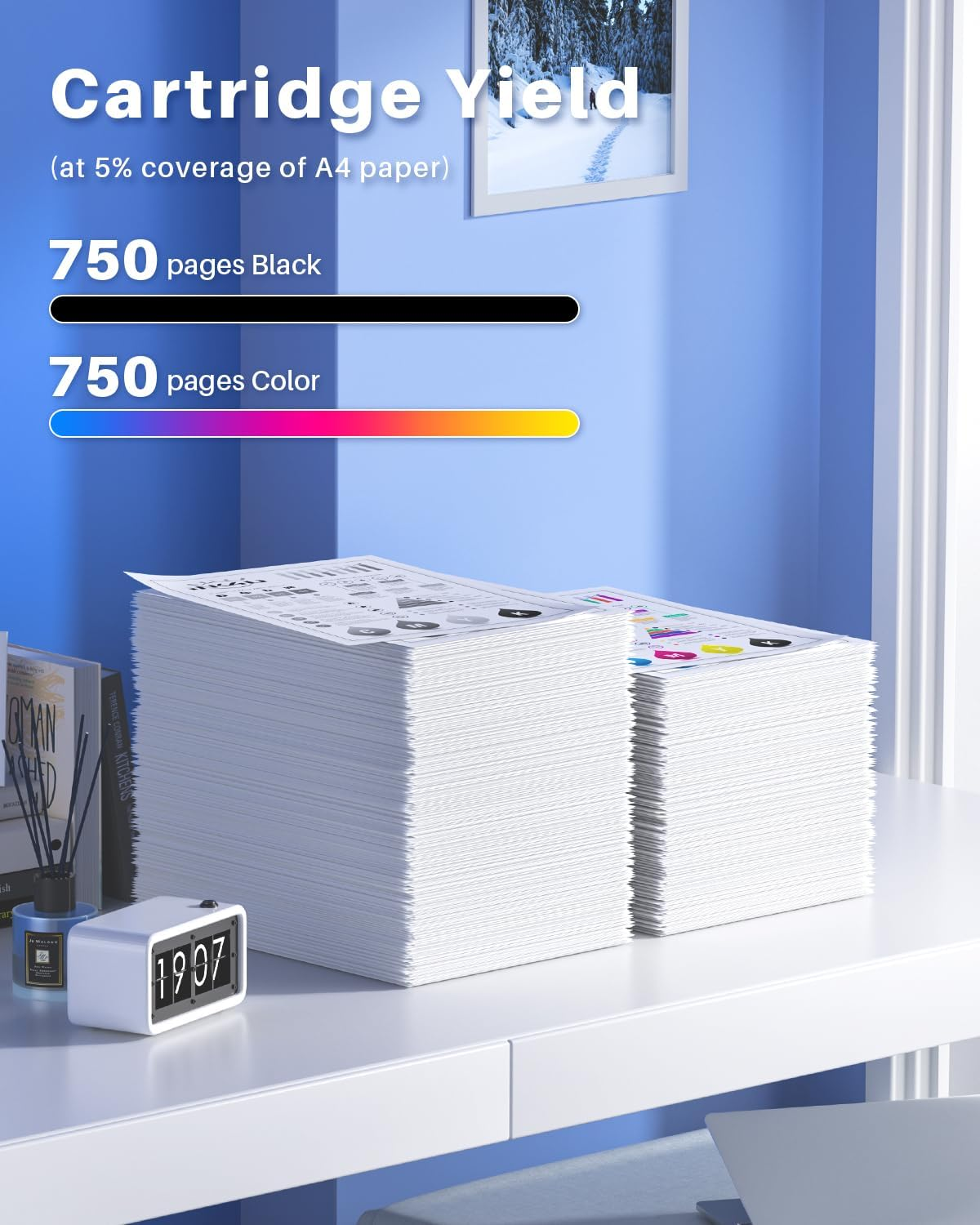 LC434 Ink Cartridges 4 Pack Compatible for Brother LC434 LC-434 LC434XL LC434BK LC434Y LC434C LC434M Use with Brother MFC-J1200DW, MFC-J1200DW XL Printer (1BK,1C,1M,1Y) image number 1