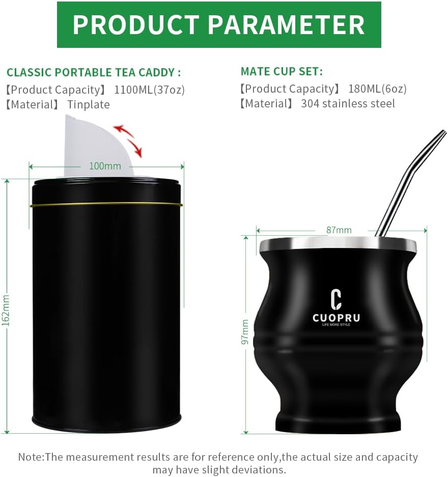 6 in 1 Yerba Mate Cup Set, Include Modern Mate Gourd, Yerbero, Bombilla(Straw), Cleaning Brush, Tea Shaper Kits image number 1