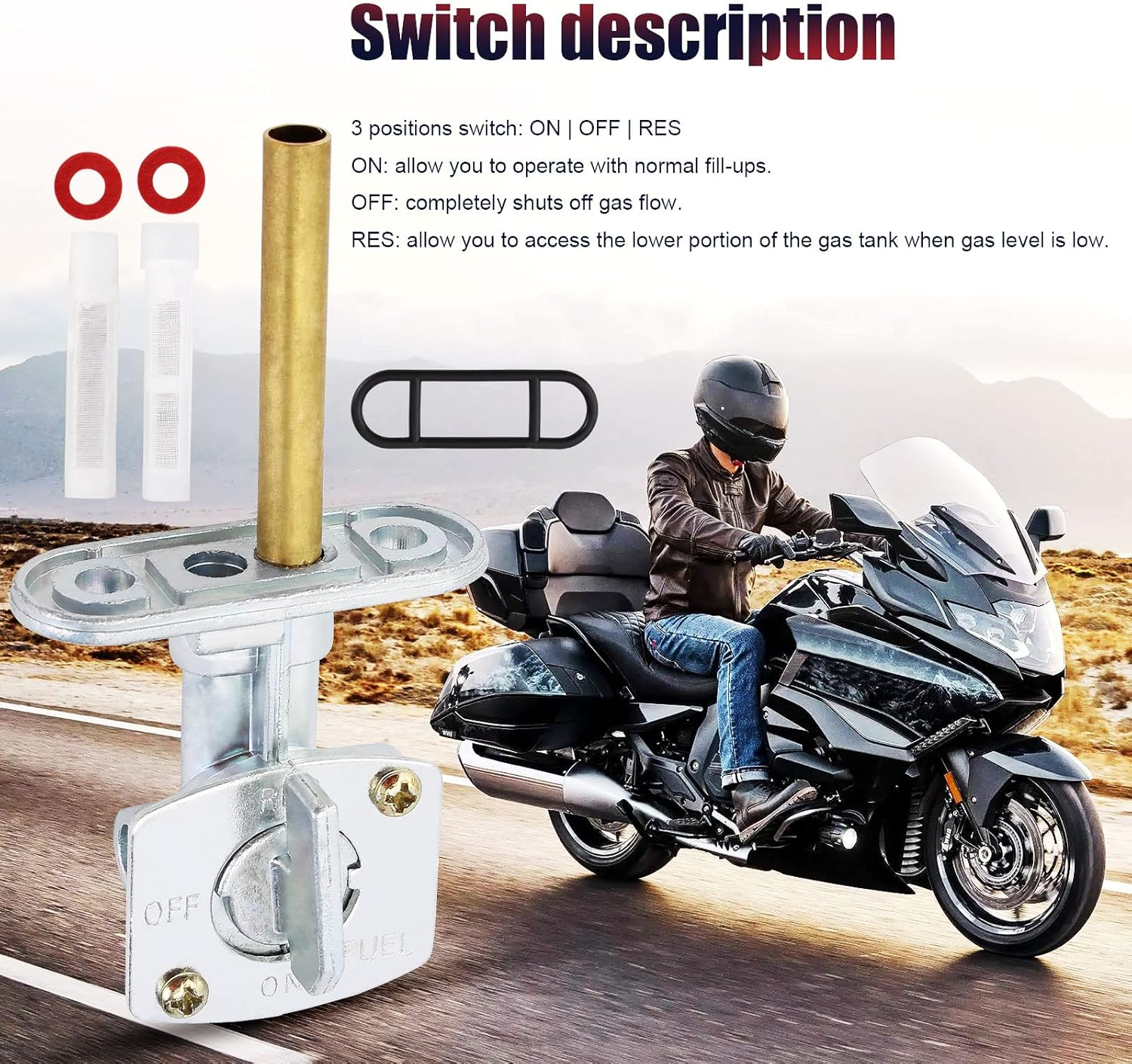 QAZAKY Fuel Gas Tank Petcock Valve Switch Compatible with Suzuki LT80 Quadsport 80 Quadrunner 160 Ozark 250 King Quad 300 LTZ250 LTZ400 LTF250 LTF250F LT160 LT160E LTF160 LTF300 LTF300F LTF4WDX Quad