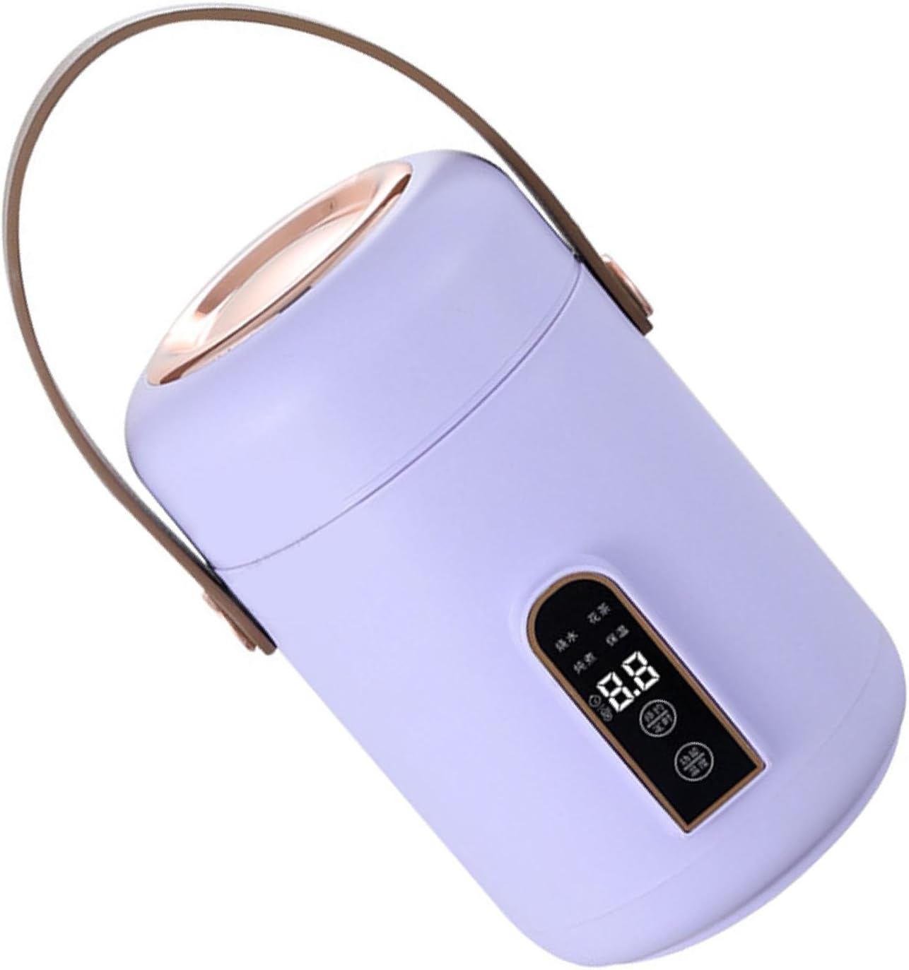 Mini Rice Cooker, Efficient Heating Portable Insulated Safe Multifunction Easy to Use Electric Stewpot for Home for Office (Purple)