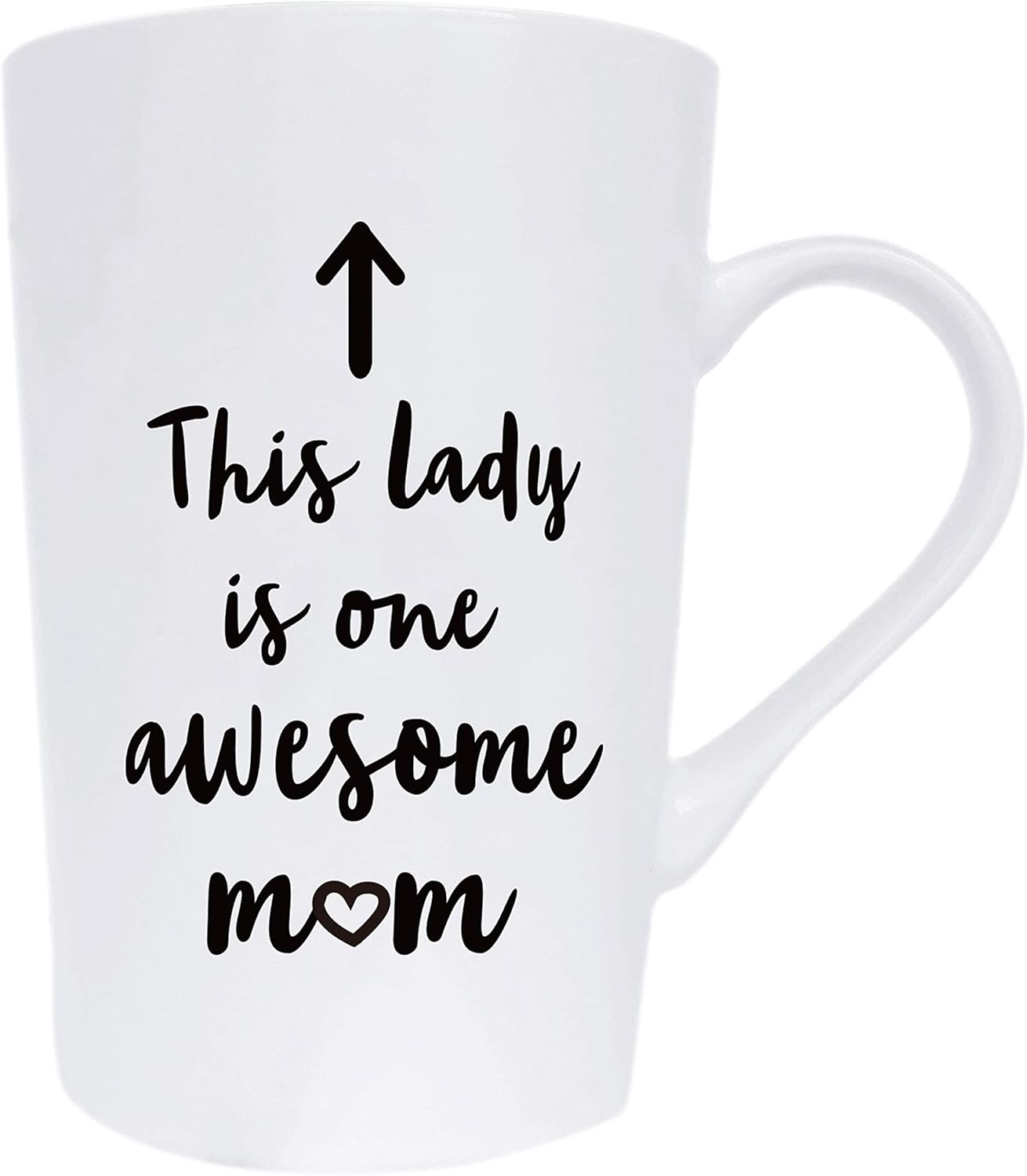 This Lady Is One Awesome Mum Coffee Mug Christmas, Funny Quote Cup for Mother'S Day or Valentine'S Day Gifts from Daughter Son or Husband, White 12 Oz