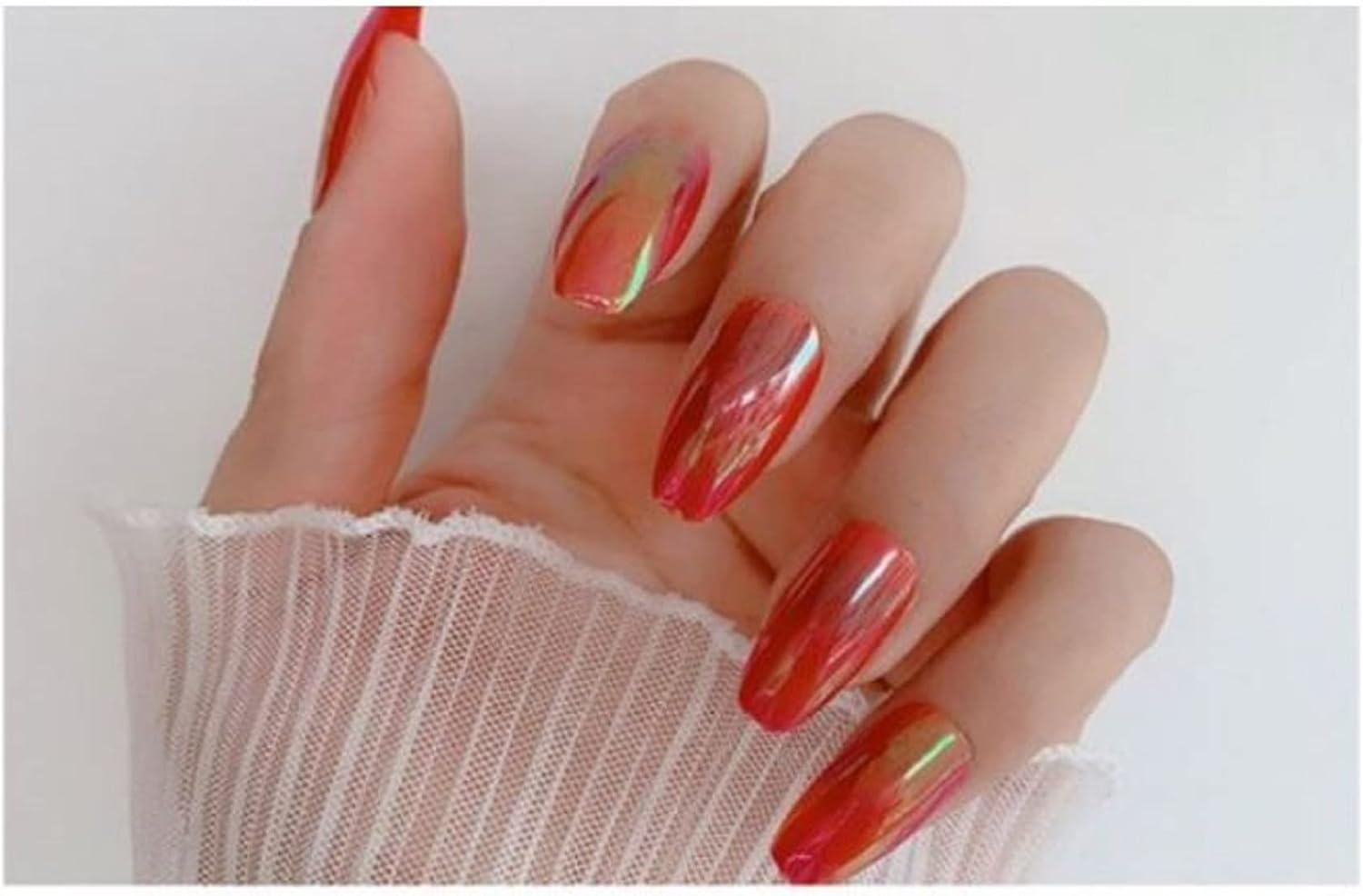 VIKSON INTERNATIONAL Set of 24 Pcs 12 Pcs WINE Red 12 Pcs NAKED COFFEE MATTE Finish Roud Tip Pre-Design French Manicure Full False Fake Nails with 1 Nail Glue Sticker Sheet. image number 2