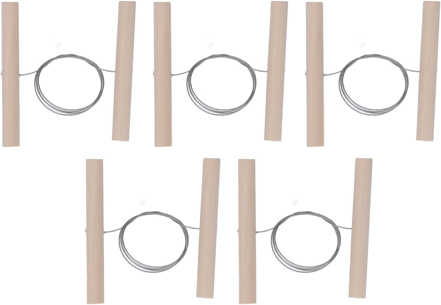 Clay Cutter, 5 Pcs Stainless Steel Wire Cutting Pottery Tools with Double Wooden Handle, Portable Wire Clay Cutter, Cut off Tools for Clay, Ceramic, Art Sculpture, Cheese, Dough image number 5