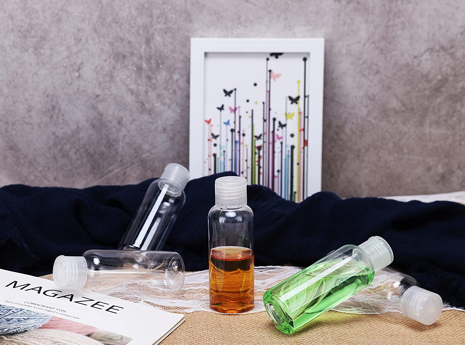 5 Pcs Travel Bottles Leak Proof Refillable Squeezable Travel Size Containers for Toiletries Essential Shampoo Hair Conditioner Body Lotion Bath Shower Gel(Color:Clear) image number 5