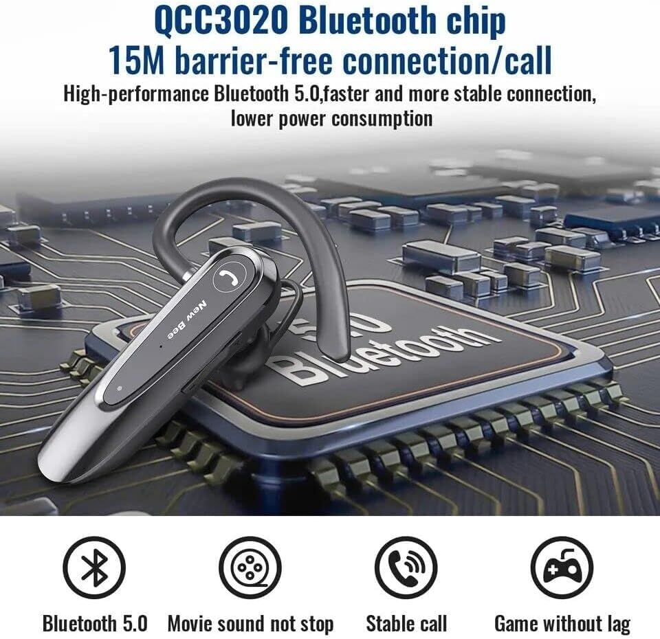 New Bee B45 Mini Handfree Bluetooth Single Ear Wireless Headset Bluetooth 5.0 Wireless Earbuds Earphone Headphone