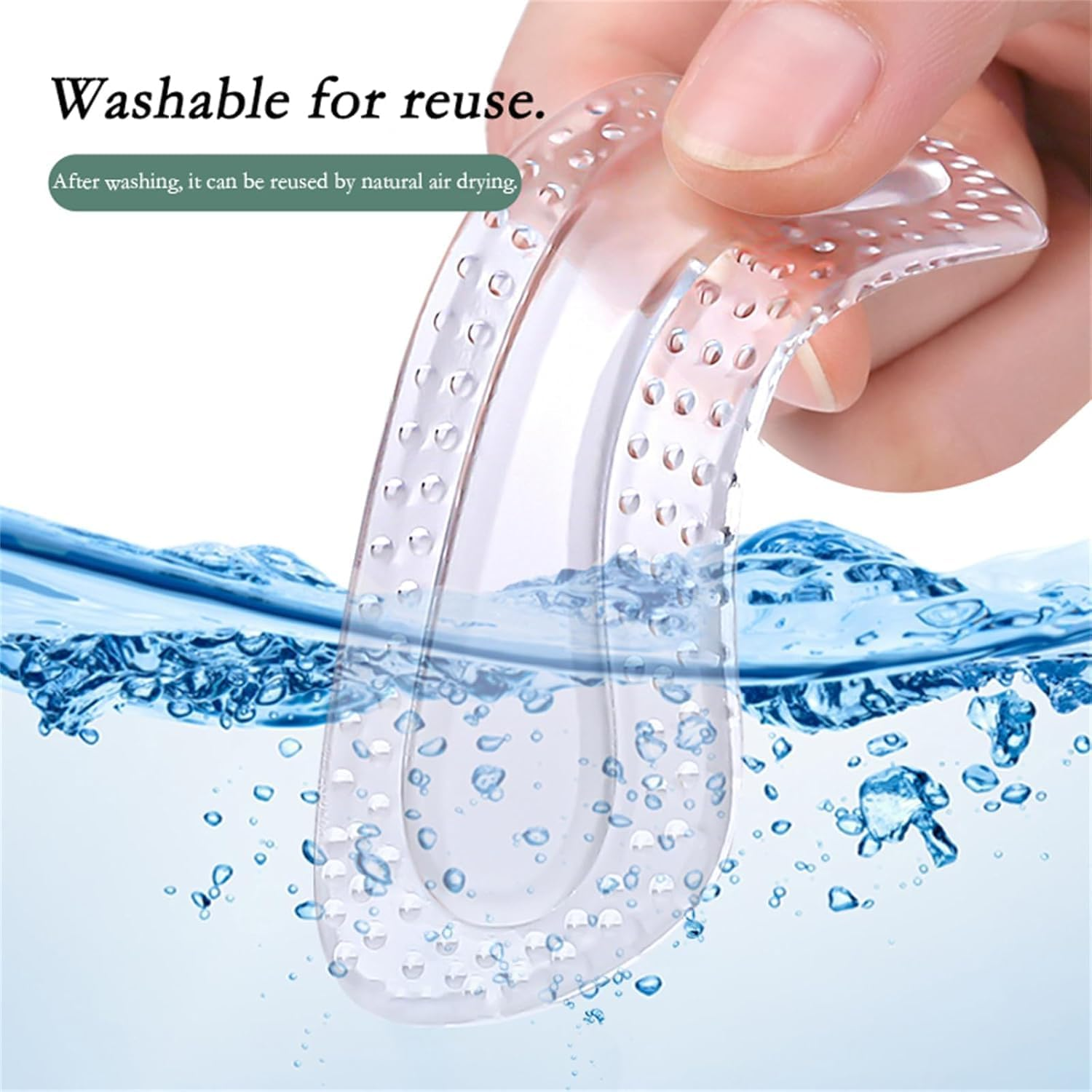 JOWILIN Clear Heel Grips, 2 Pairs Soft Silicone Heel Pads, Prevent Slipping and Rubbing, Self-Adhesive Heel Cushion Inserts, Reusable Anti-Slip Gel Heel Protector for Women for Loose Shoes image number 4