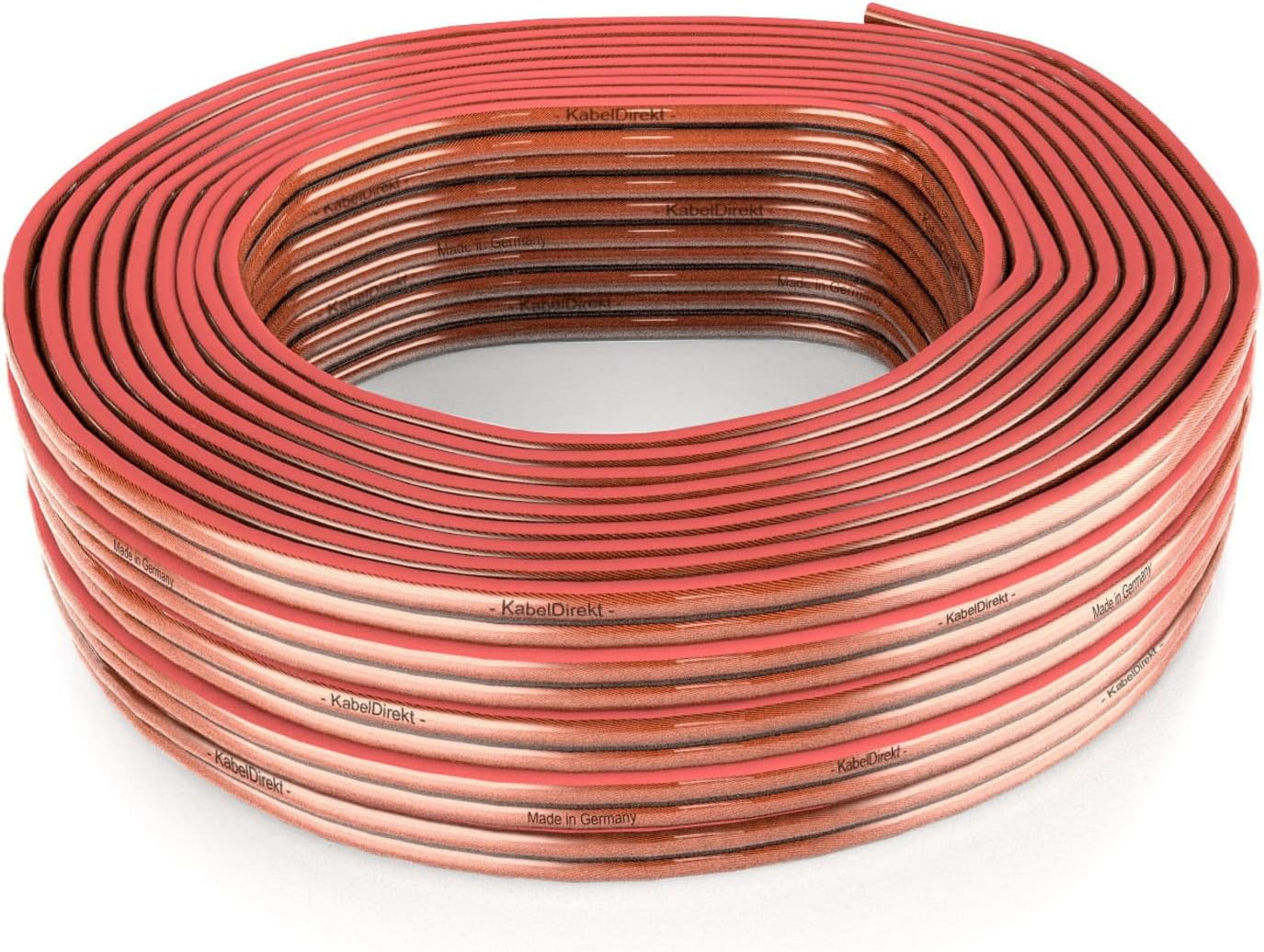 Kabeldirekt &ndash; Pure Copper Stereo Audio Speaker Wire & Cable &ndash; Made in Germany &ndash; 16 AWG Gauge &ndash; 50 Feet &ndash; (For Hifi Speakers and Surround Sound Systems, Pure Copper, with Polarity Markings) image number 4