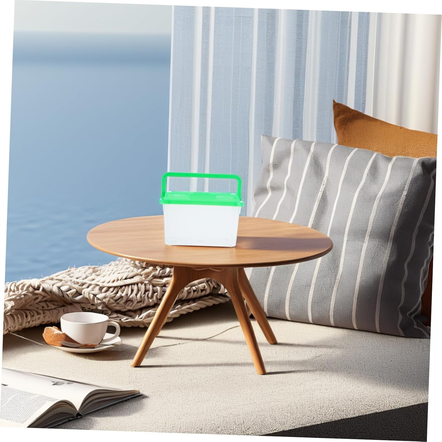 GRIRIW Plastic Fish Tank Portable Aquarium for Turtles Small Fish Tank with Carry Case Pet Box for Travel image number 2