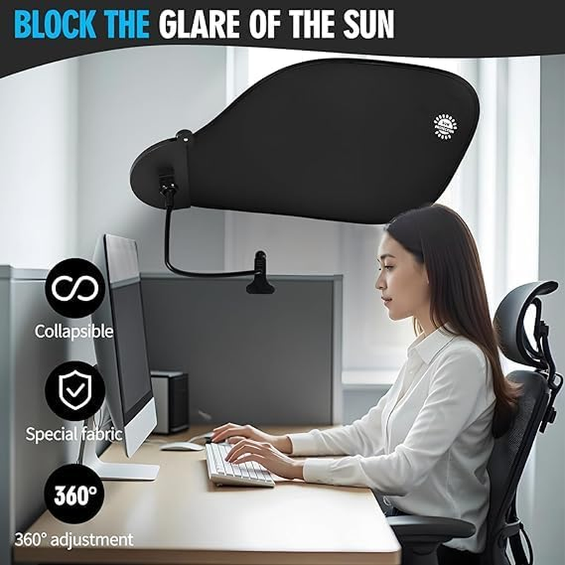 Uandhome Adjustable Office Cubicle and Desk Shade,Flexible Desk Light Blocker for Privacy, Glare Reduction, and Comfort,Essential Office Desk Accessories image number 4