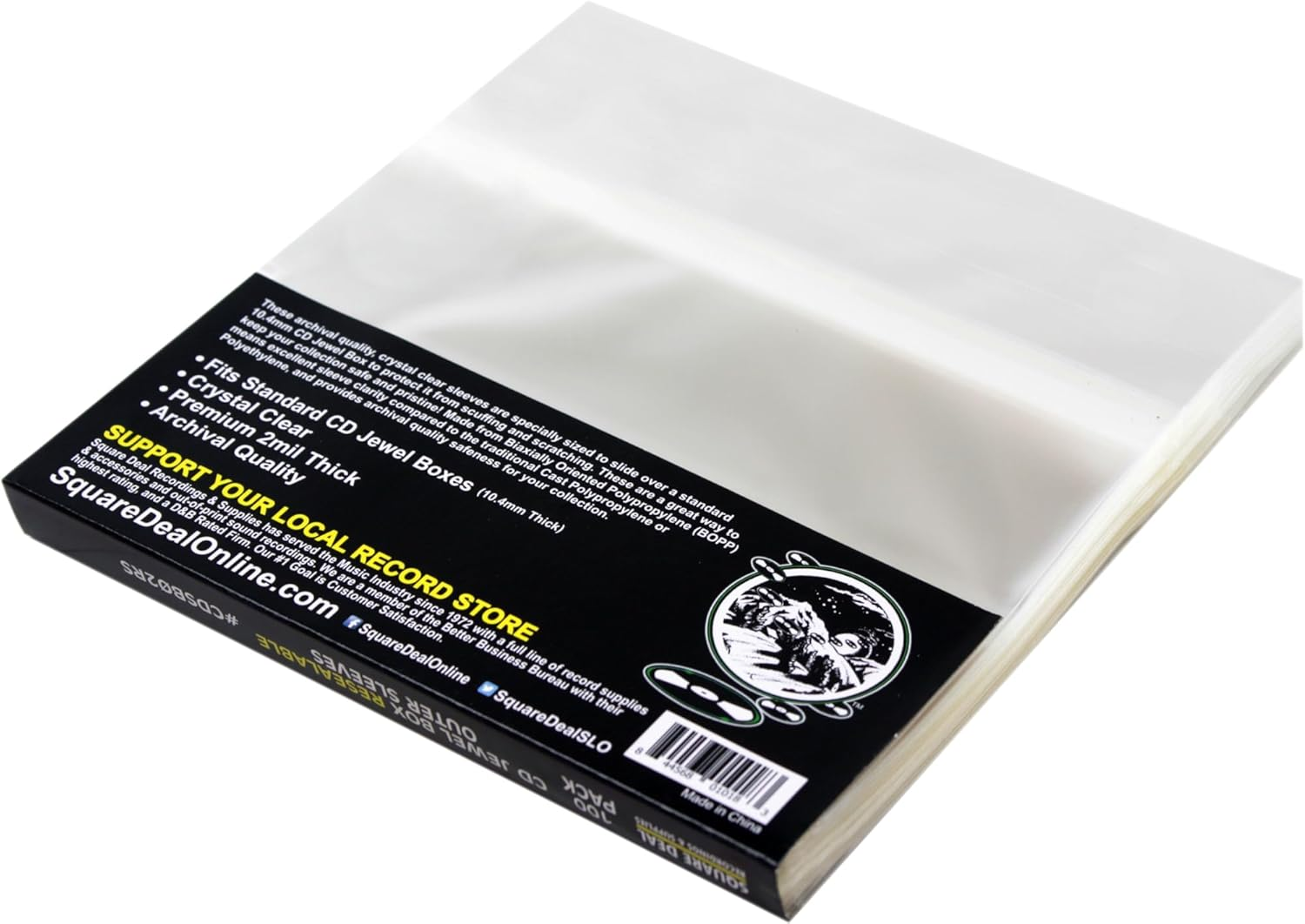 Yens (100) Resealable Sleeves for Standard 10.4Mm CD Jewel Cases image number 4