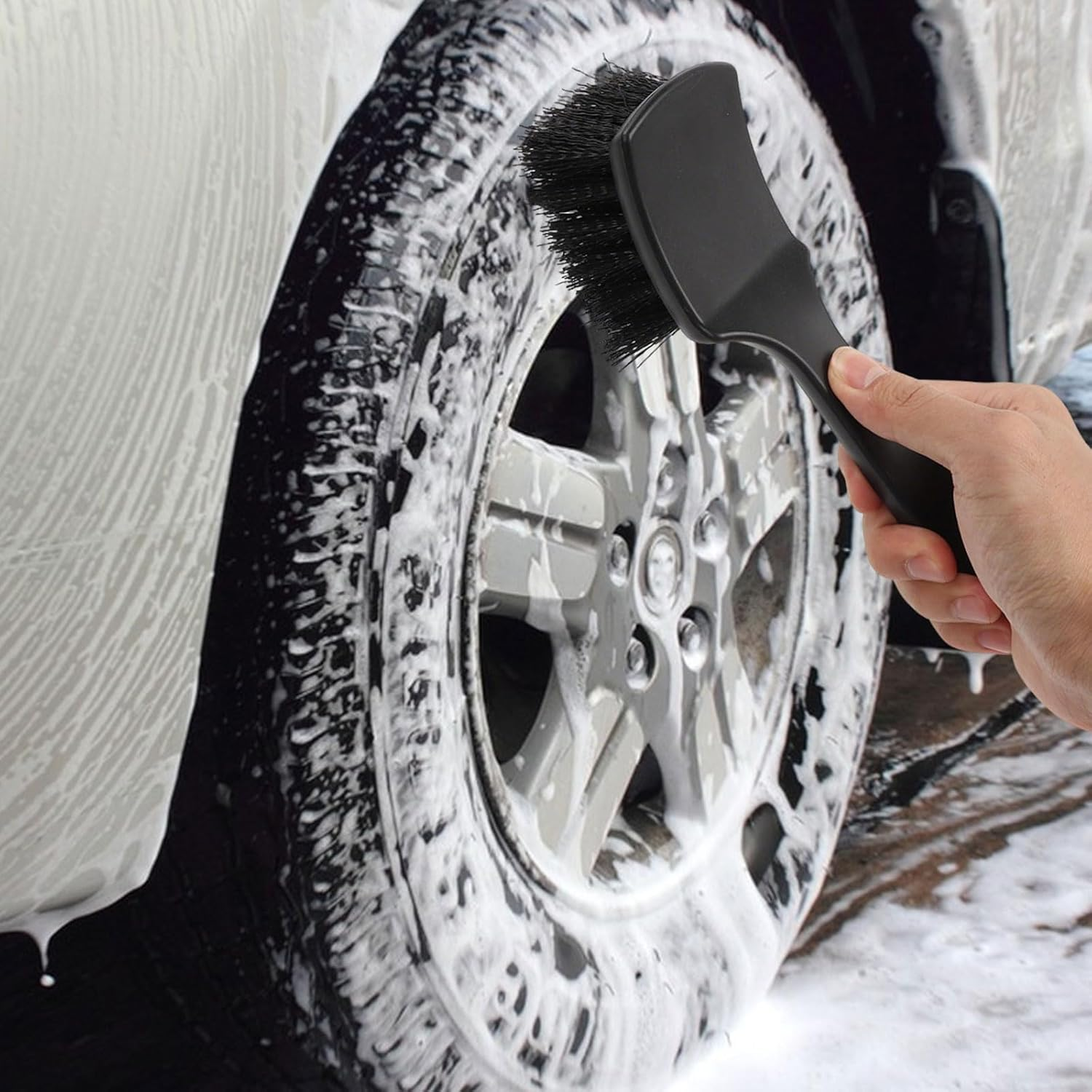 6Pcs Car Wheel Brush Kit, Bendable & Durable Wheel Rim Cleaner Brush Set Microfiber Rim Cleaner Brush and Car Detailing Brush for Wheel Care and Cleaning image number 1