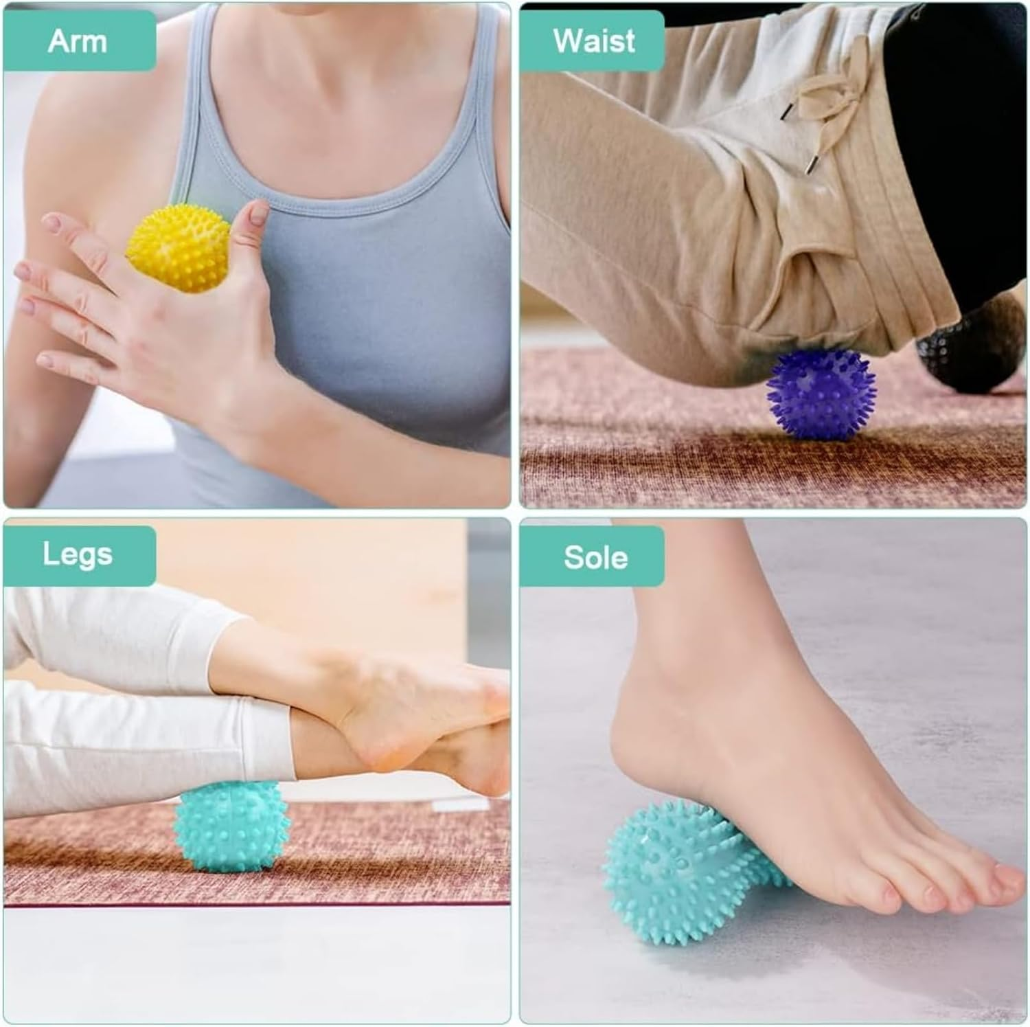ITADAKU 3Pcs Spiky Massage Ball, Massage Ball Set, Muscle Massage Ball, Hedgehog Ball, Plantar Fasciitis Massager, Acupressure Ball and Massage Ball for Relaxation and Stress Relief image number 3