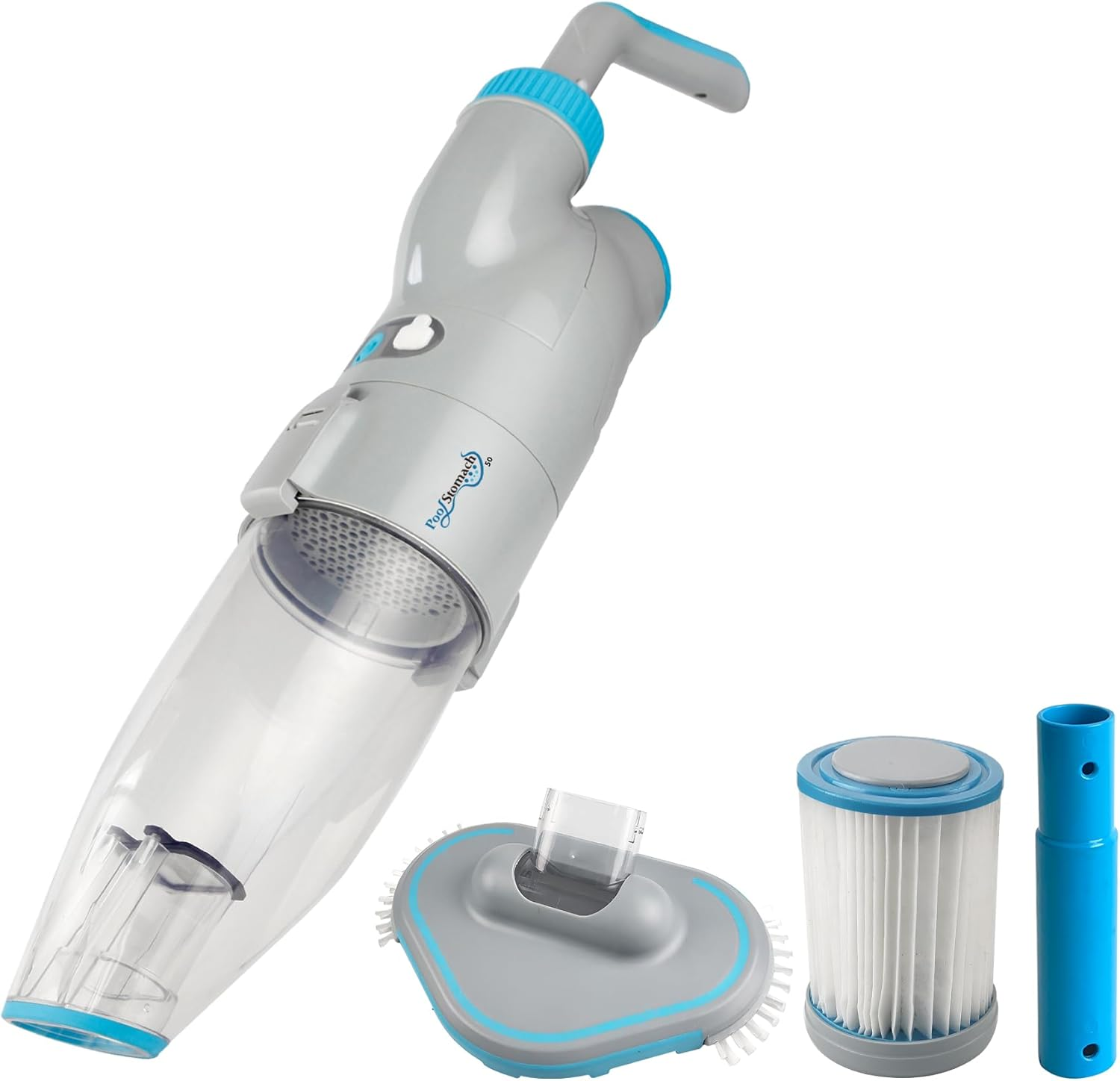 Cordless Pool Vacuum Cleaner, 120L/M Ultra Powerful Suction, Rechargeable Handheld Pool Vacuum for Inground Pools & above Ground up to 120M2 (Pool Stomach 50), with Dual Filters Into