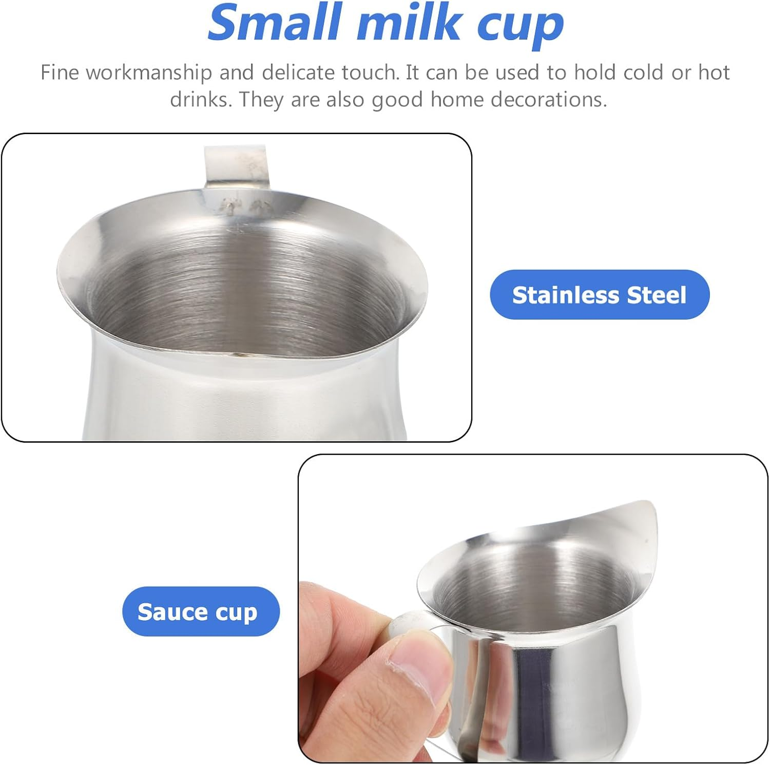 Stainless Steel Milk Frothing Pitcher 60Ml Coffee Creamer Cup for Espresso Machine Accessories Multifunctional Syrup and Sauce Pouring Jug for Cafe Use image number 1