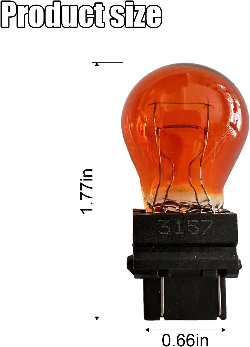 3157 Car Halogen Light Bulb, 12V P27-7W 3000K Automotive Brake/Reverse/Tail/Turn Signal/Side Marker Light Replacement Bulbs, Universal Long-Life Miniature Bulb for Cars Trucks Suvs (Amber) image number 2