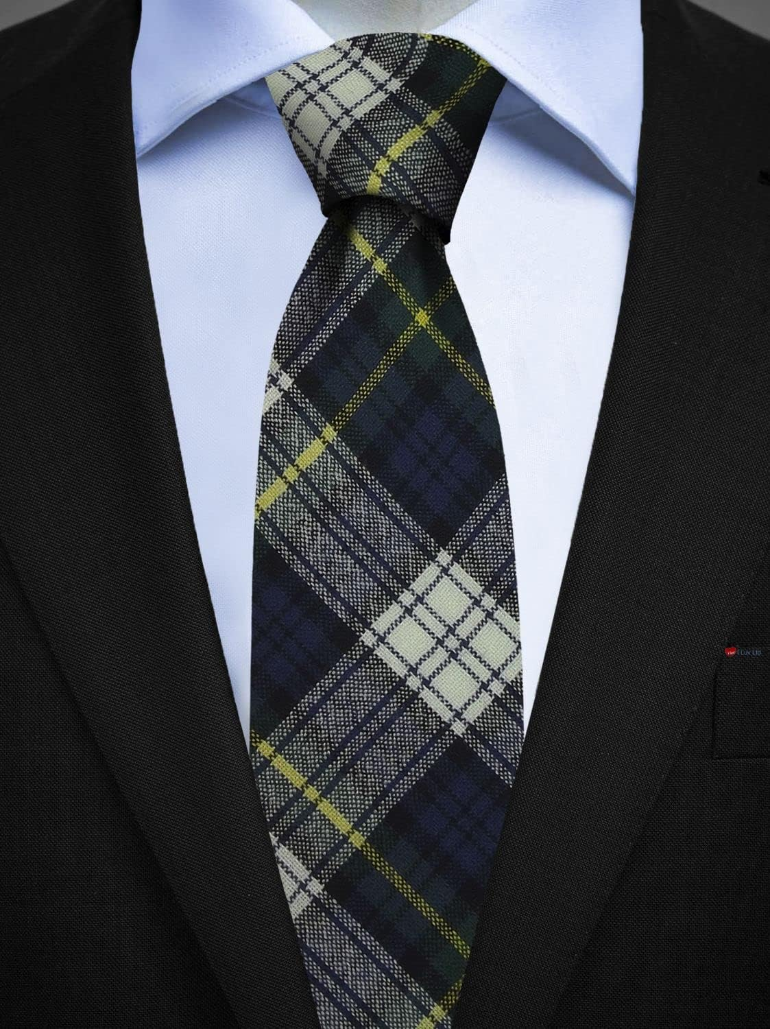 Mens All Wool Tie Woven and Made in Scotland in Gordon Dress Modern Tartan image number 2