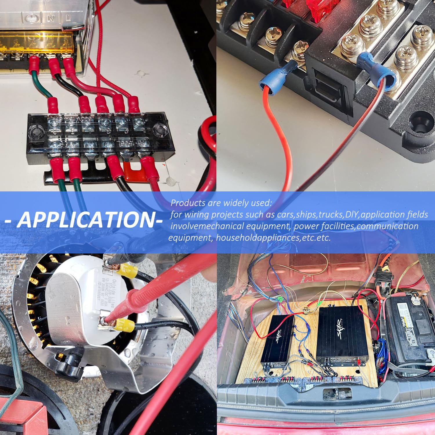 Fullfun 360Pcs 12-Sizes(M3/M4/M5/M6) Insulated Ring Terminals 22-16/16-14/12-10AWG Ring Connectors Electrical Crimp Terminal Connector Assortment Kit image number 1