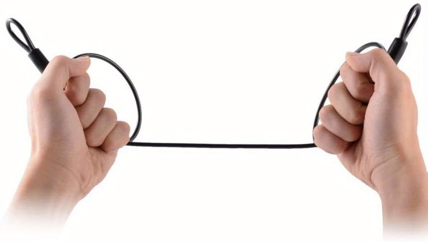 Steel Wire Lock Line,Stainless Steel Cable Lock, Bike Security Steel Cable,High Reliability Security Lock for Bicycle Double Looped Stainless Steel, External Bike Scooter Cable Lock Cable (Black) - Green image number 3