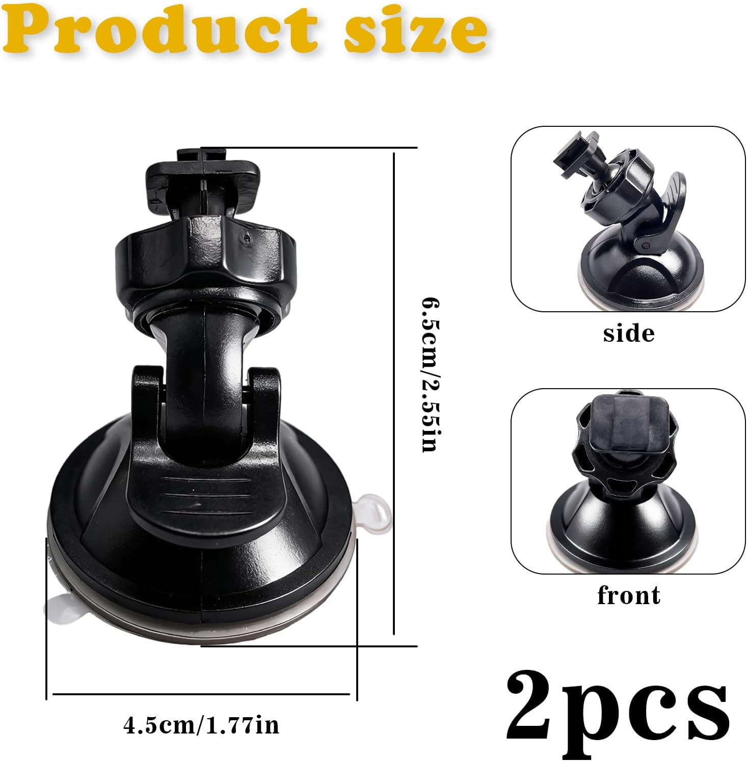 2 Pcs Mobile Phone Holder for Car, Telescopic Adjustable Suction Phone Holder, Strong-Adhesion Suction Cup, Suitable for Windshields, Dashboards & All Smartphones image number 3
