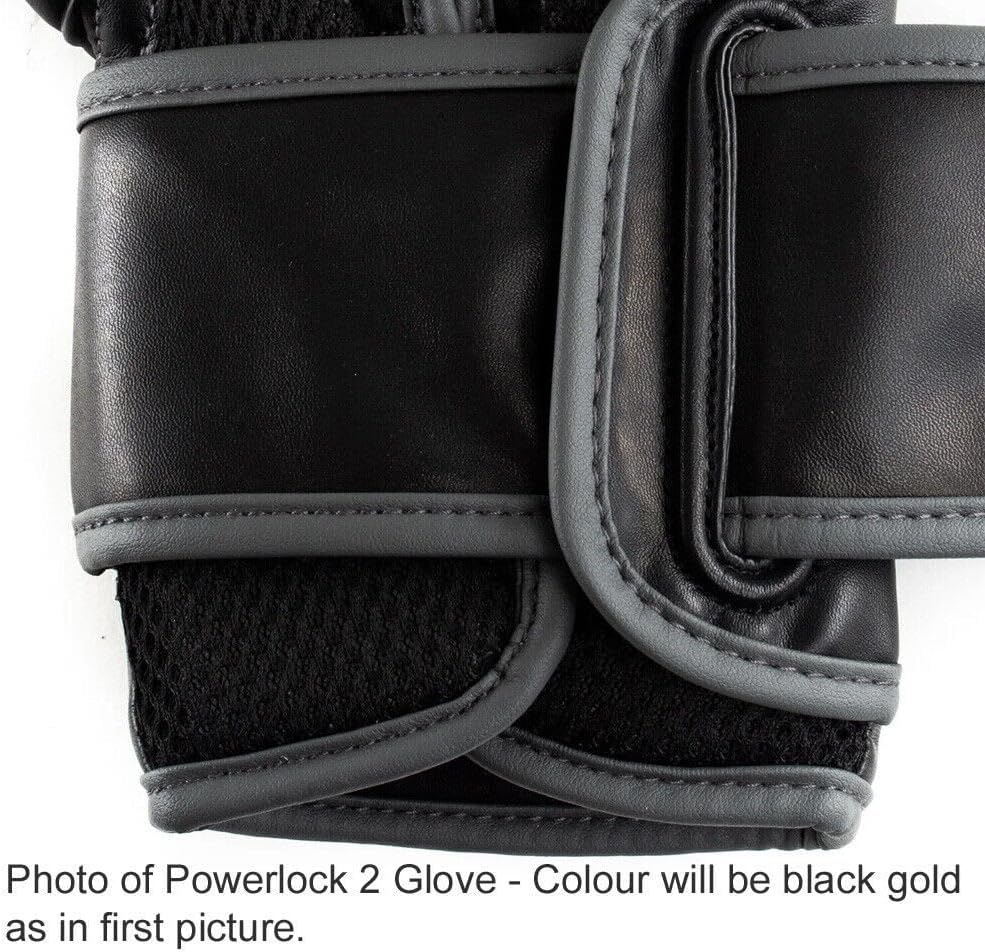 Everlast 16Oz. Powerlock2 Training Boxing Gloves in Black/Gold image number 4