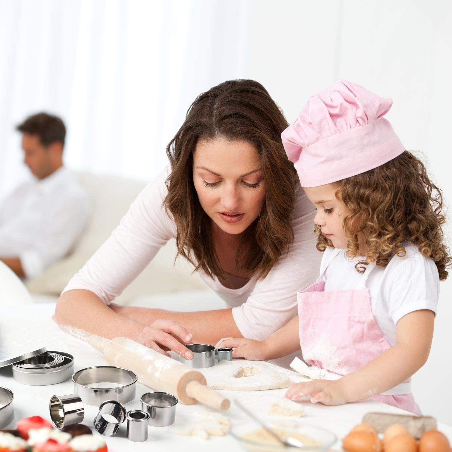 14Pcs round Cookie Biscuit Cutter Set round Cookie Cutters of Different Sizes for Donuts and Scones, Stainless Steel Metal Ring Baking Molds, Stainless Steel Cookie Cutters and Dough Cutters. (Iron Box) image number 4