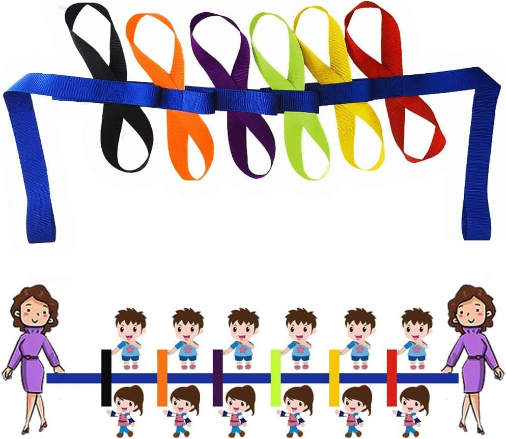 Walking Rope,Children'S Walking Rope,School Security Rope,Public Place Rope,Walking Ropes for Preschool Daycare School Kids Outdoor Colorful Handles,Children Safety Walking Rope with 12 Handles image number 2