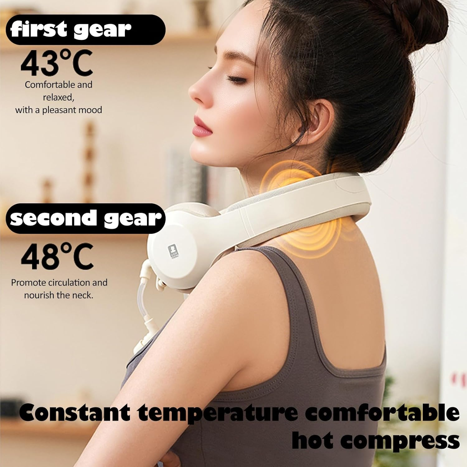 Hanging Neck Breast Pumps,Hands Free Electric Breast Pump,78G Ultra Light Breast Cup,Neck Hot Compress,Pressure Stabilization Prevent Pain,Keep Emptying,Portable Storage Bag&Breast Pump Set image number 4