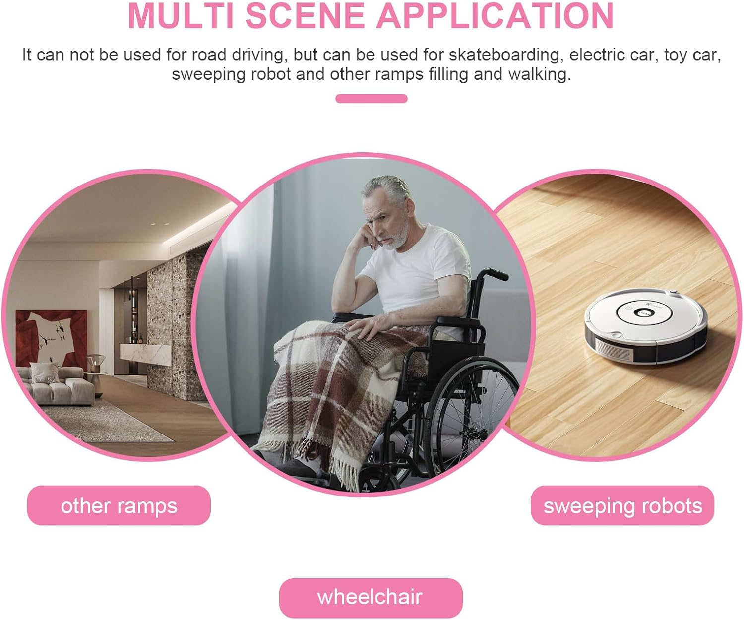 NOLITOY 5Pcs Rise Threshold Ramps for Doorways, Self-Adhesive Rubber Ramp, Door for Wheelchair, Robot Vacuum, Stroller, Non-Slip, Cuttable Rubber for Doorway, Bathroom, Kitchen image number 6