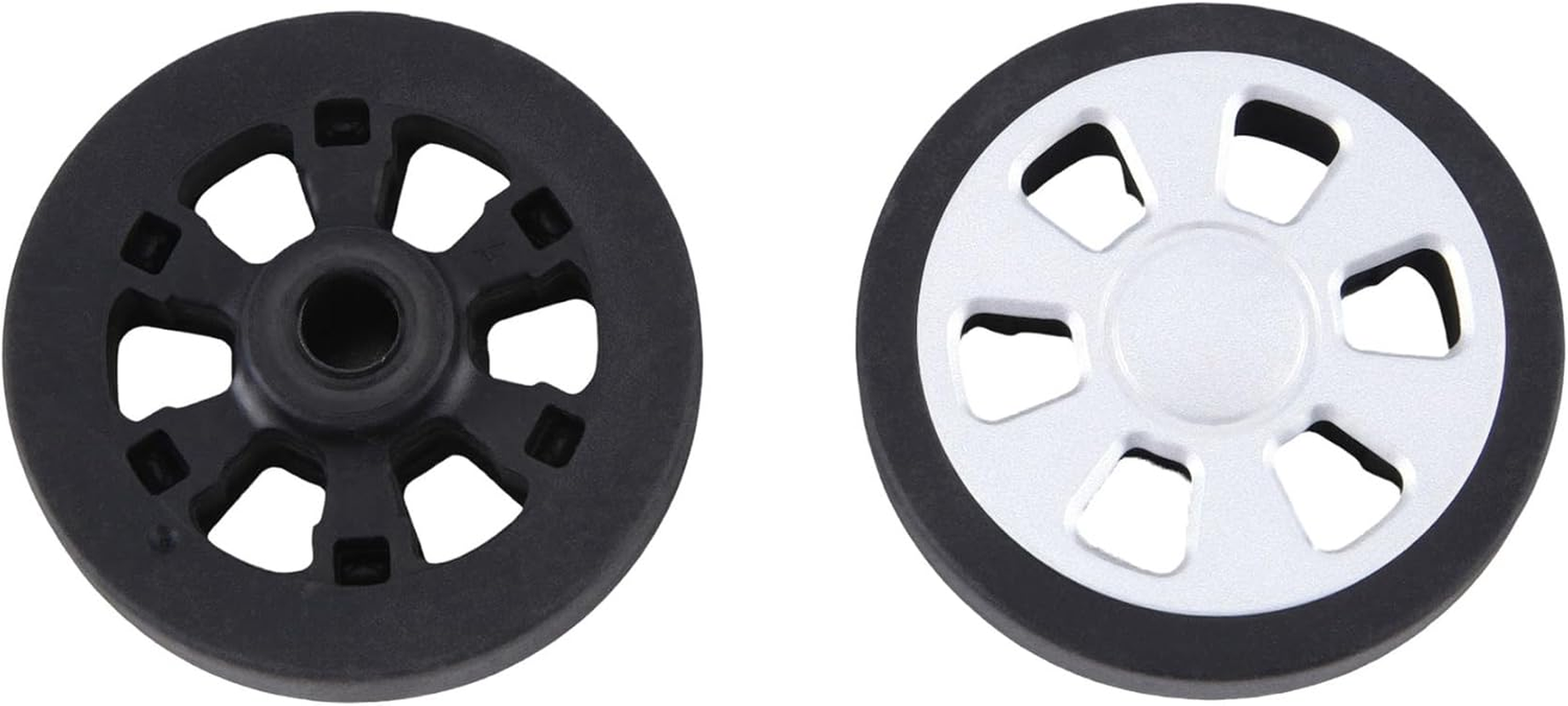 Tuperoymse Black & Silver Luggage Wheel Replacement Wear Resistant PU Caster Luggage Double Wheel 8Mm image number 4