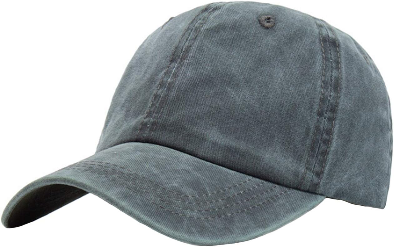 Letuwj Men'S Unisex 100% Cotton Solid Twill Washed Adjustable Baseball Cap
