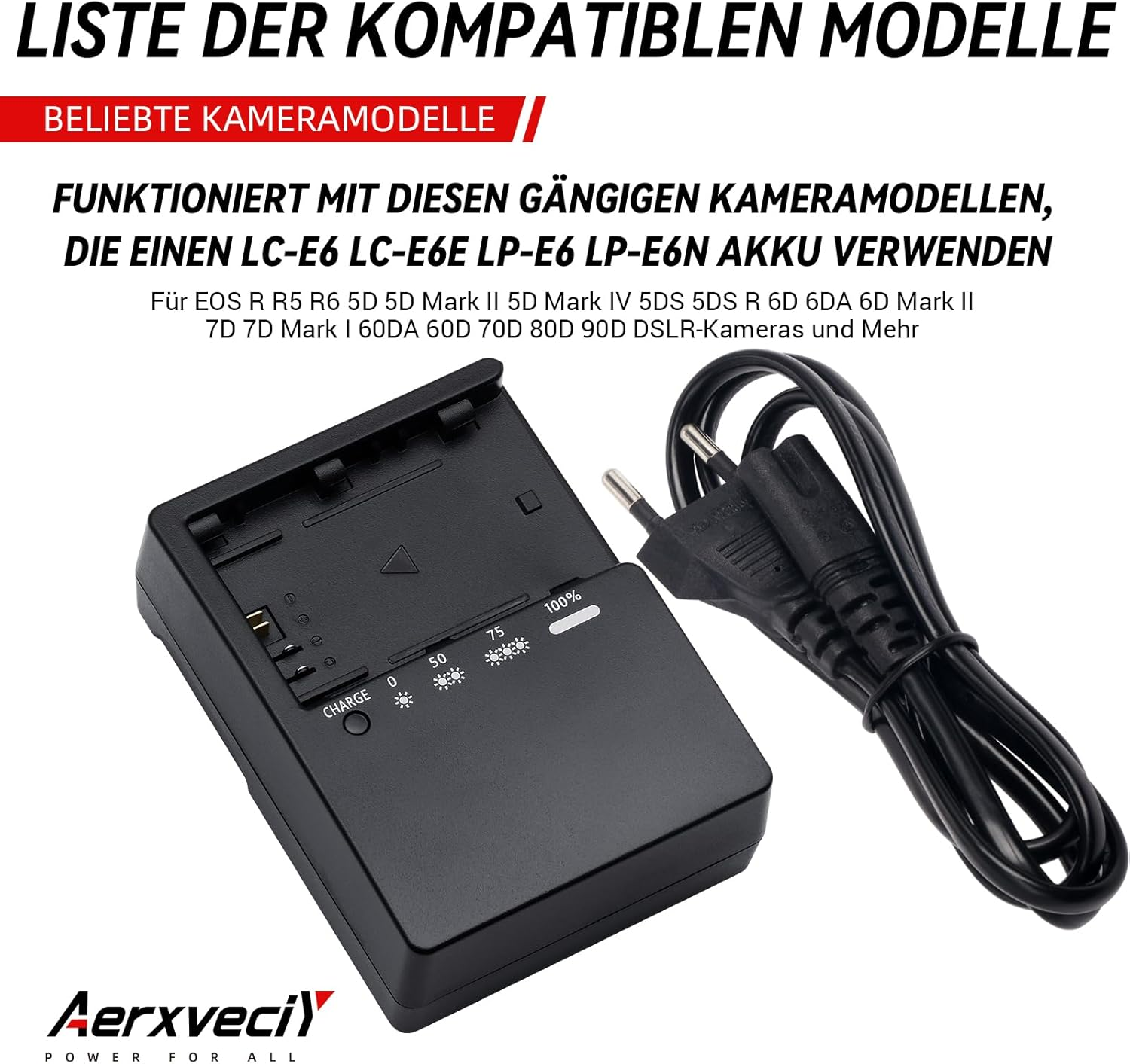 LC-E6 Fast Charger Compatible with Canon LC-E6 LC-E6E LP-E6 LP-E6N LP-E6NH Battery for Canon EOS R5 R6 5D 5D Mark III 5DS 5DS R 6D 7D 60D 60DA 70D 80D 90D Mark II Cameras Power image number 1