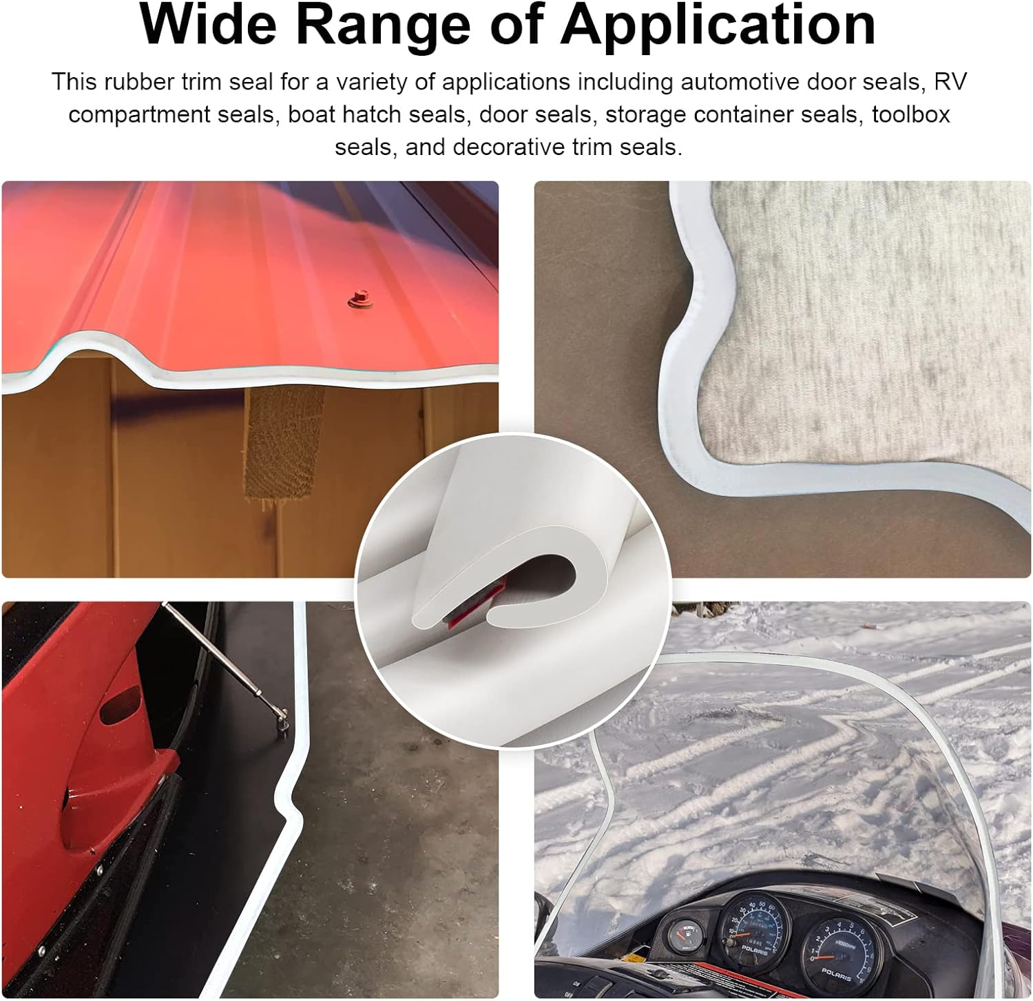 Edge Trim-Rubber U Channel Length with Self-Adhesive Design for Car Doors, Table Corners, Etc (26FEET 0.27Inch, White) image number 4