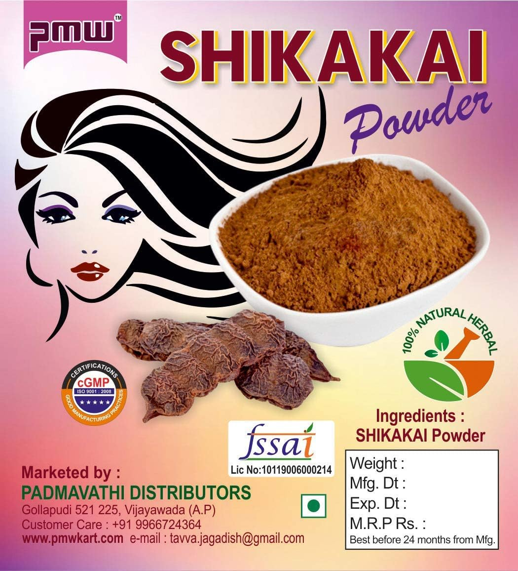 Pmw - Natural Dry Shikakai Powder &ndash; Acacia Concinna Powder - for Hair Care Home Made Shampoo - Shikai - 100 Grams