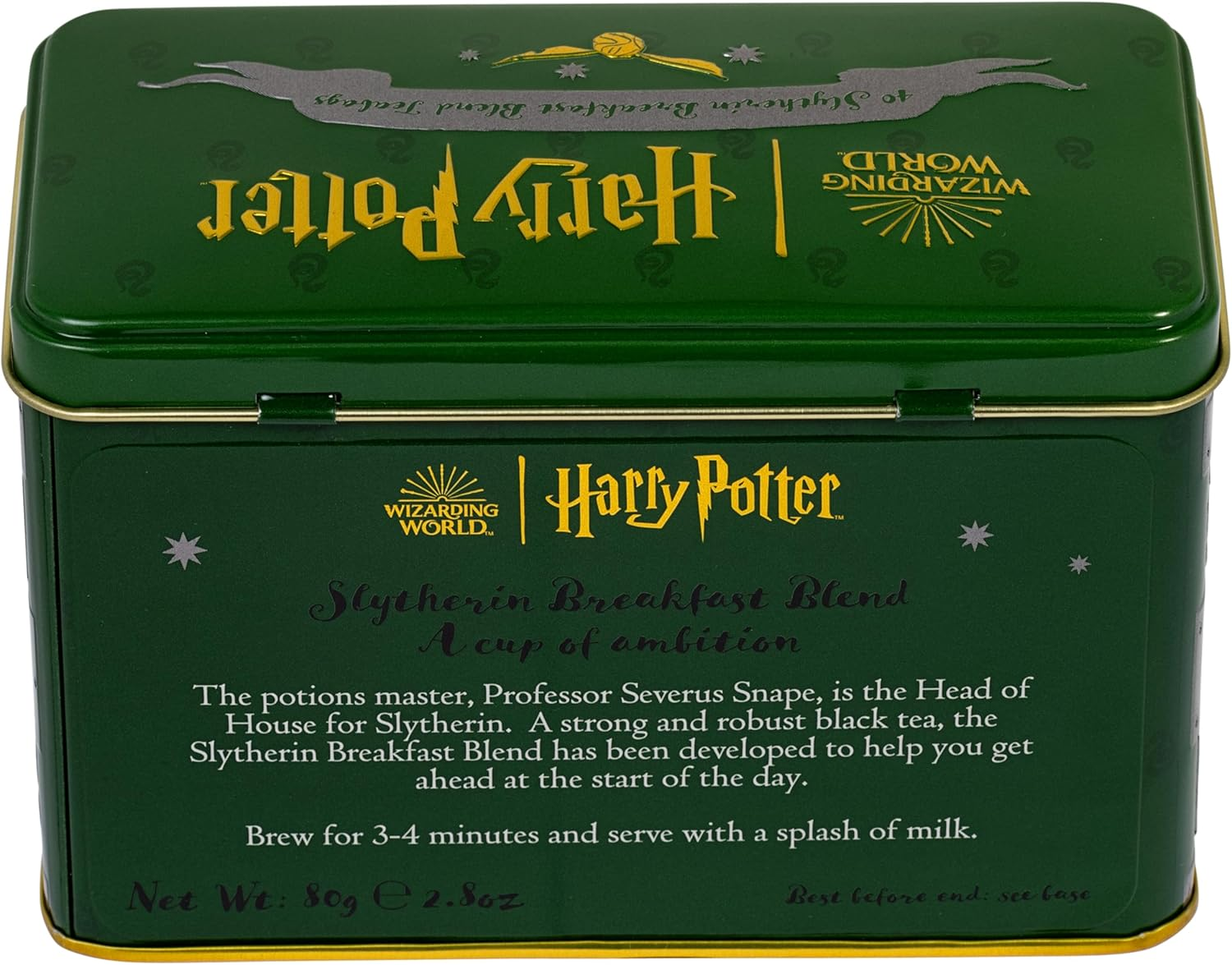 New English Teas Harry Potter Slytherin Crest Tea Tin with 40 English Breakfast Teabags image number 2