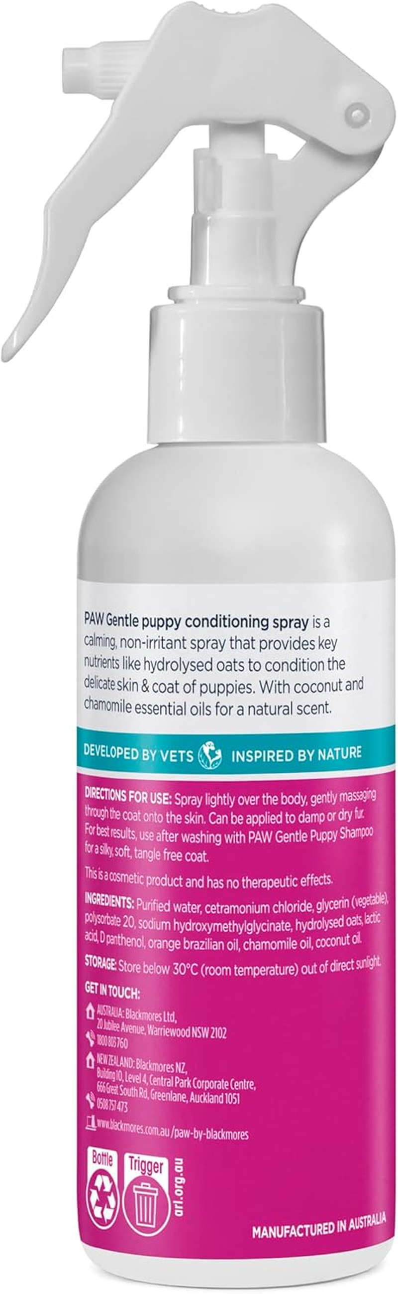 PAW by Blackmores Gentle Puppy Conditioning Spray | Moisturises, Freshens & Detangles Coat |200Ml image number 2