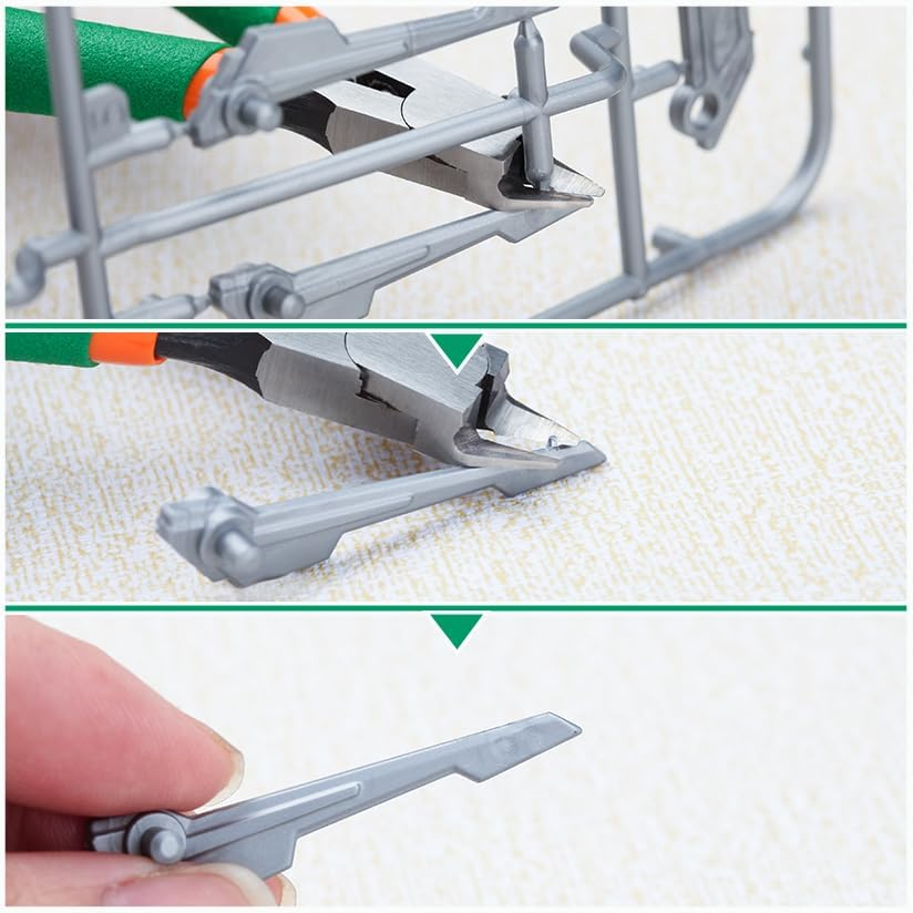 LEONTOOL 5-Inch Model Nipper, Ultra-Thin Single Blade Nipper with Leather Cover and Hex Key, Flush Cut Pliers with Non-Slip Comfortable Grip, Plastic Sprue Cutter for Gundam and Scale Model Building image number 2